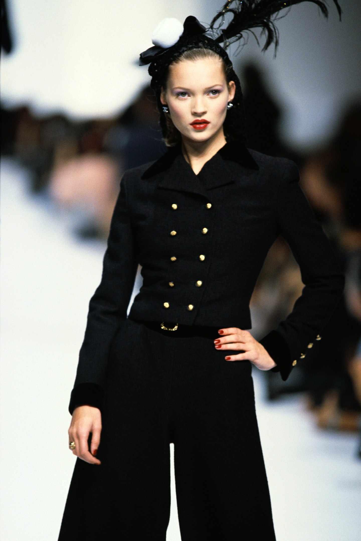 Chanel exhibition catwalk moments Kate Moss Walks For Chanel In 1990