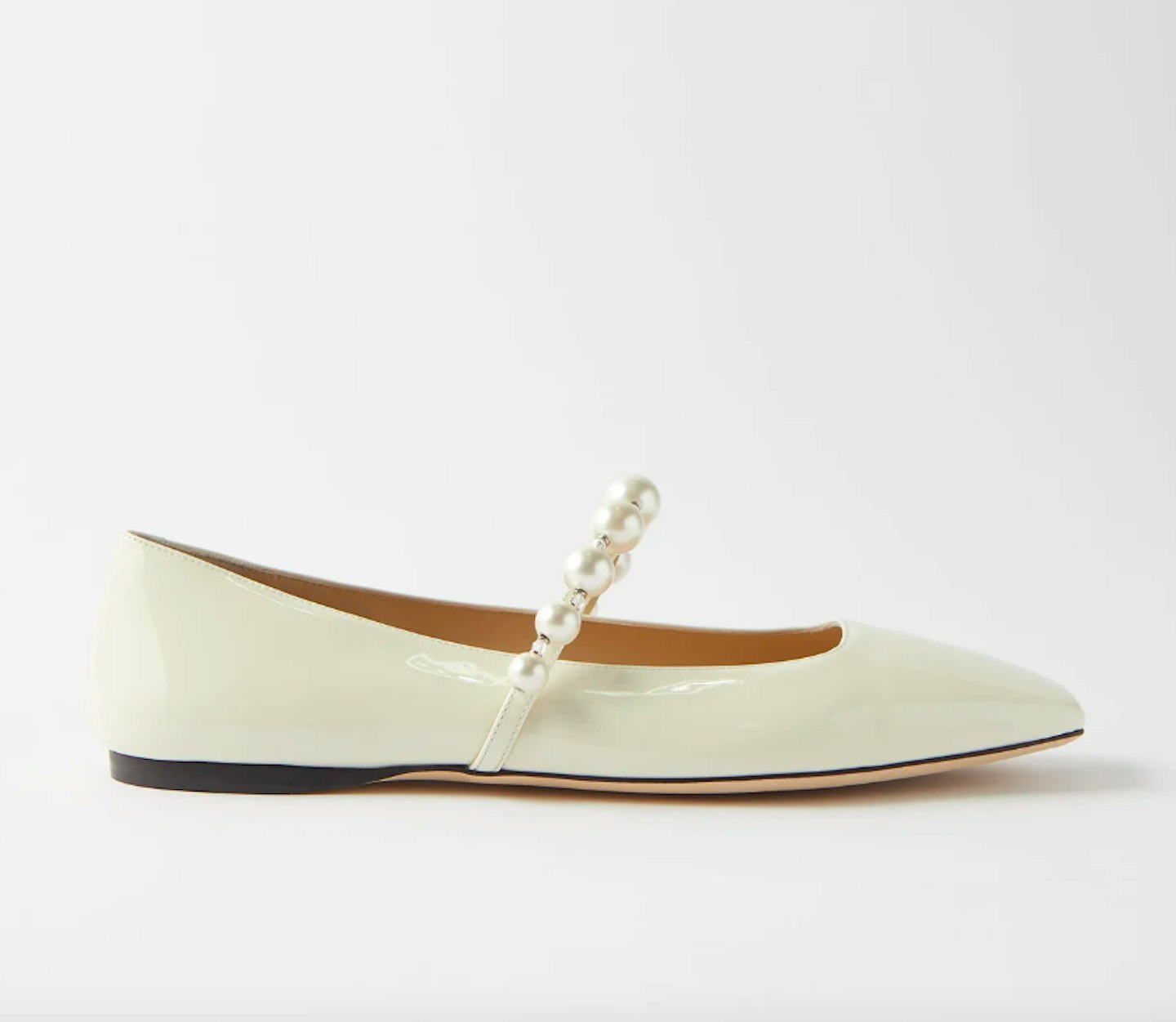 Jimmy Choo, Ade Faux-Pearl And Leather Ballet Flats, £625