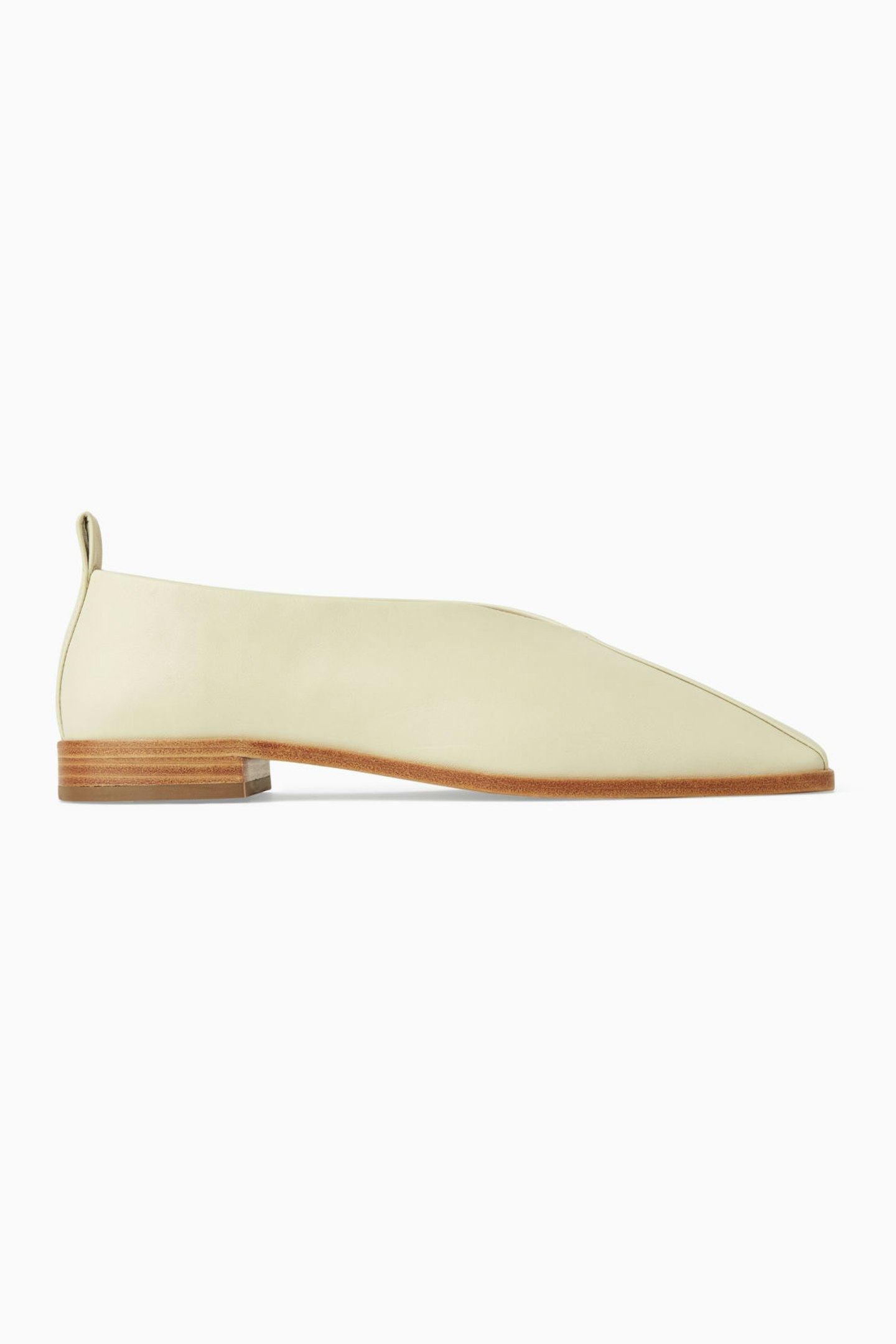 COS, Square-Toe Crossover Leather Ballet Flats, £99
