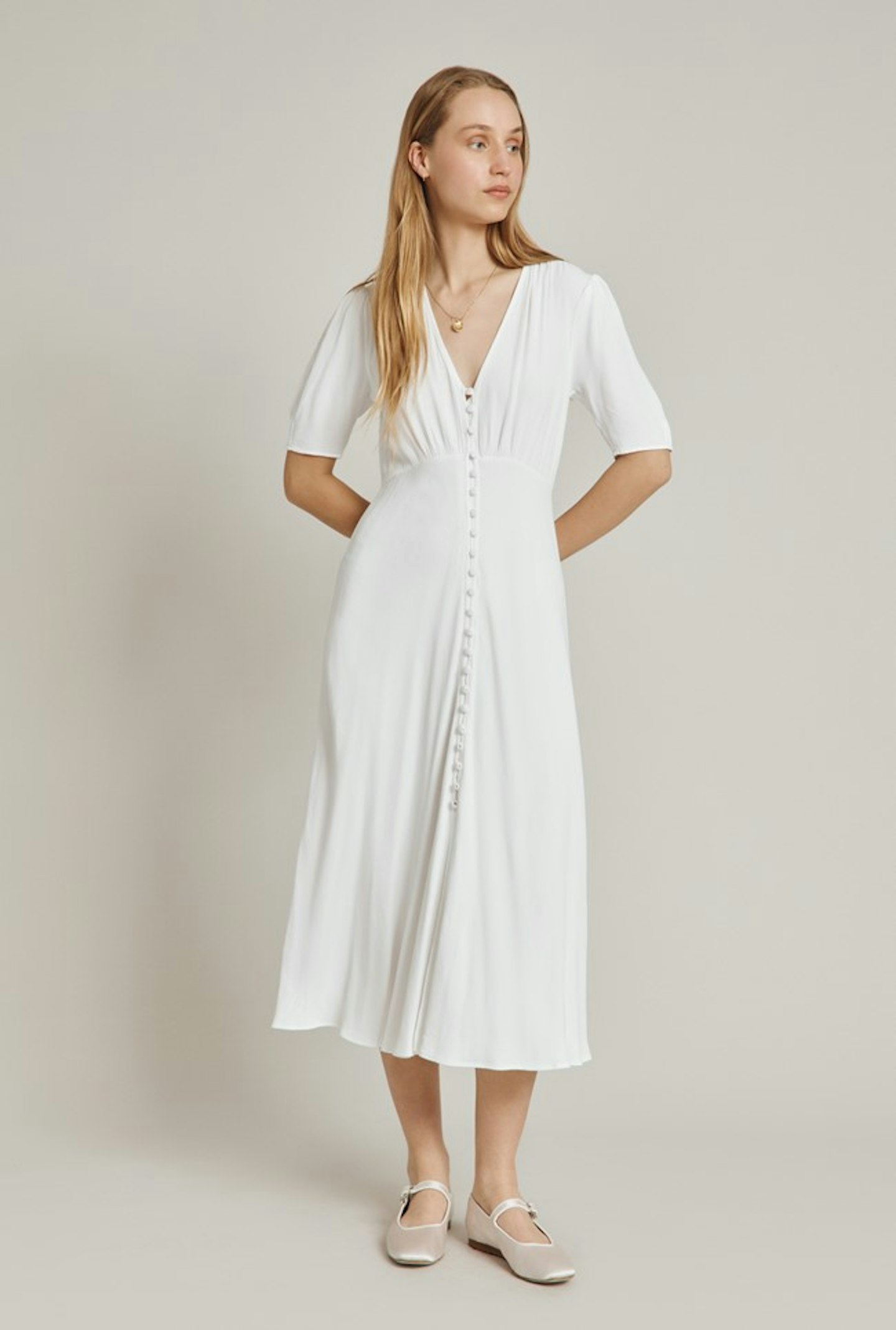 Ghost, Lucy Dress White, £129