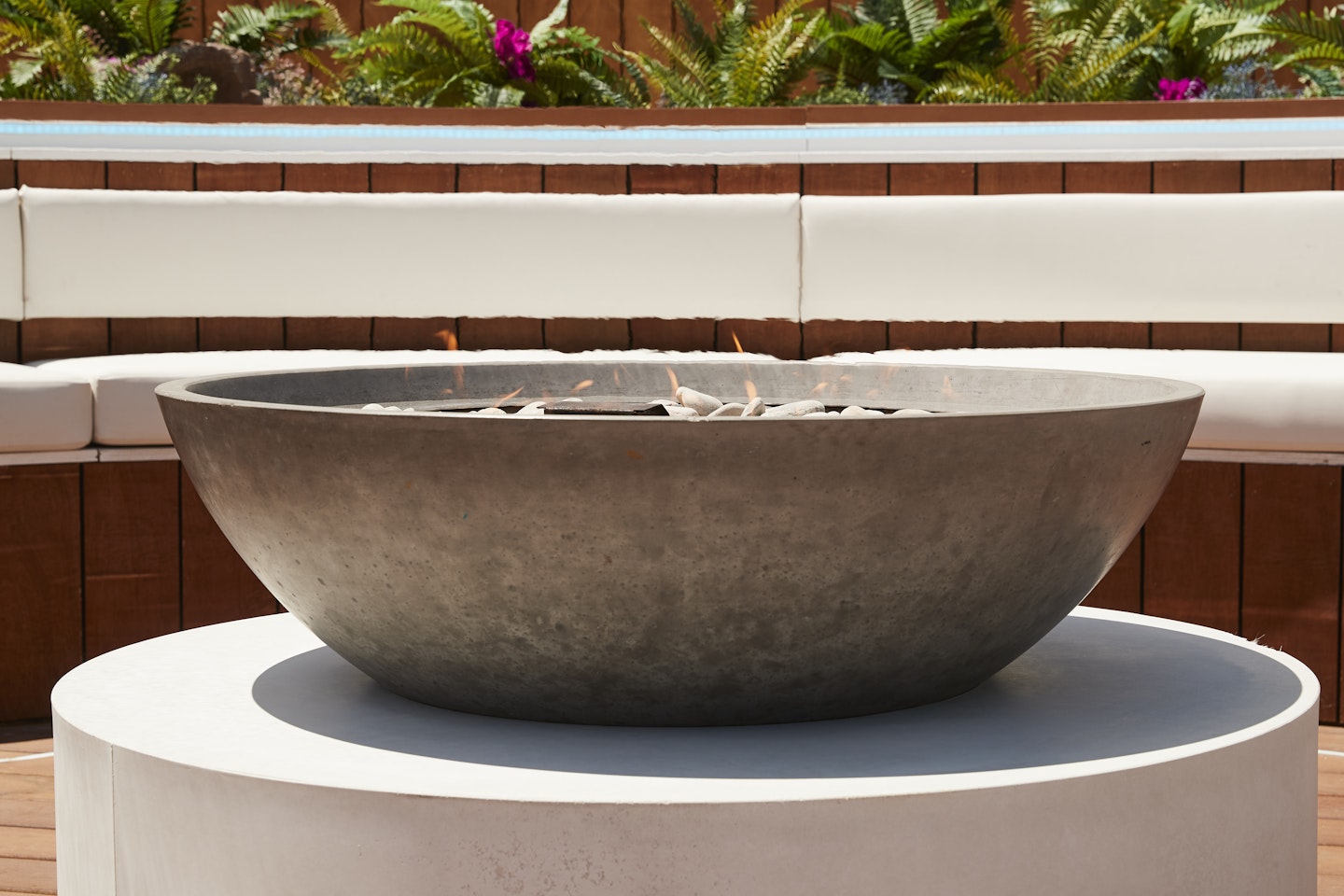 Fire pit in the Love Island villa