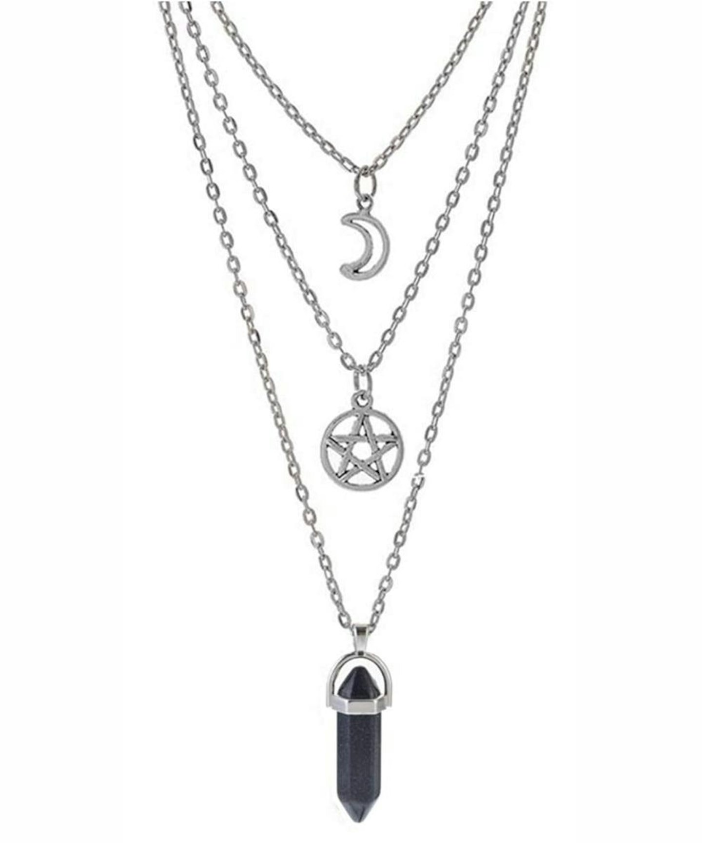 MJARTORIA Moon Pentagram Necklace