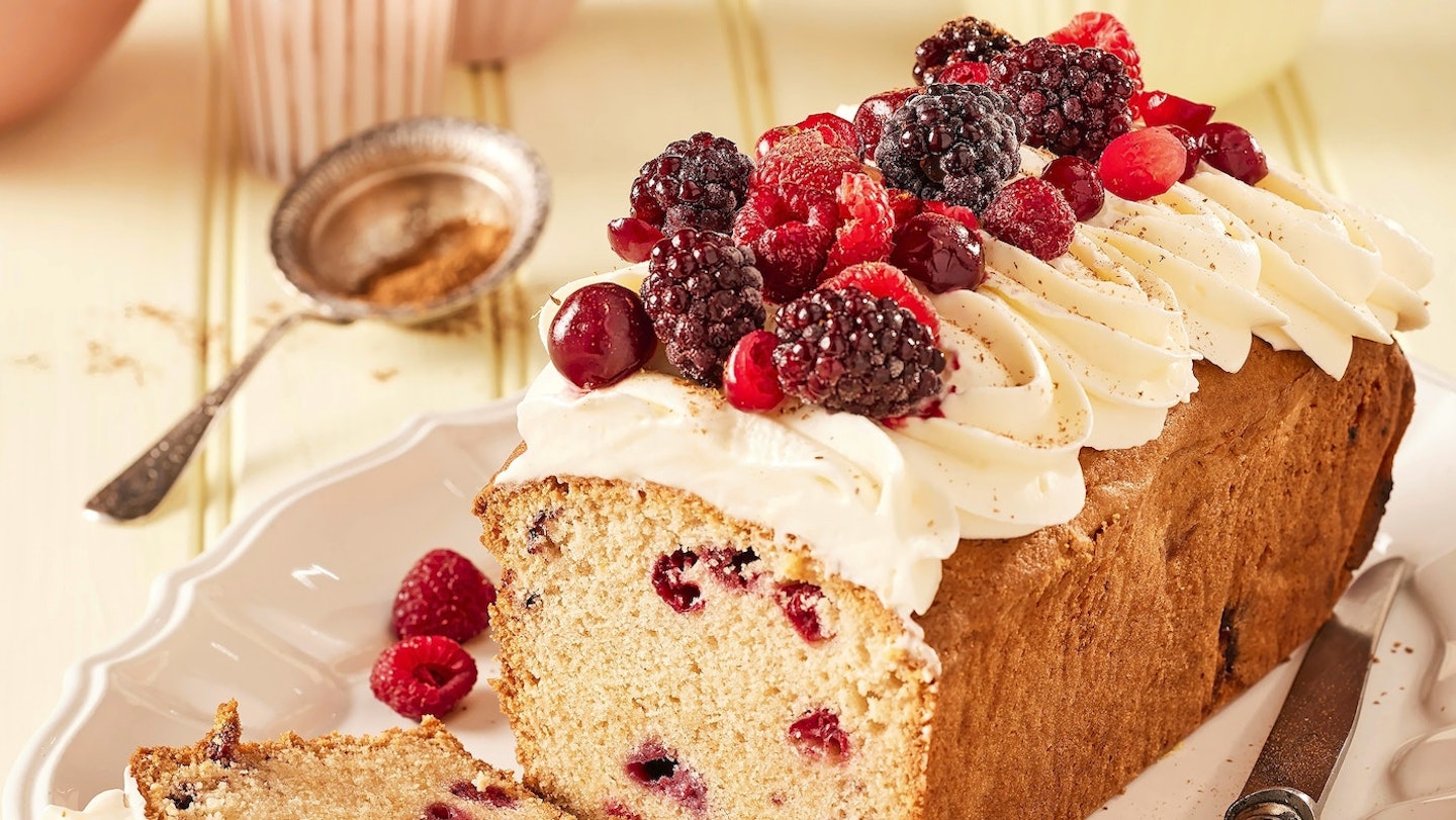 Mixed berry loaf cake