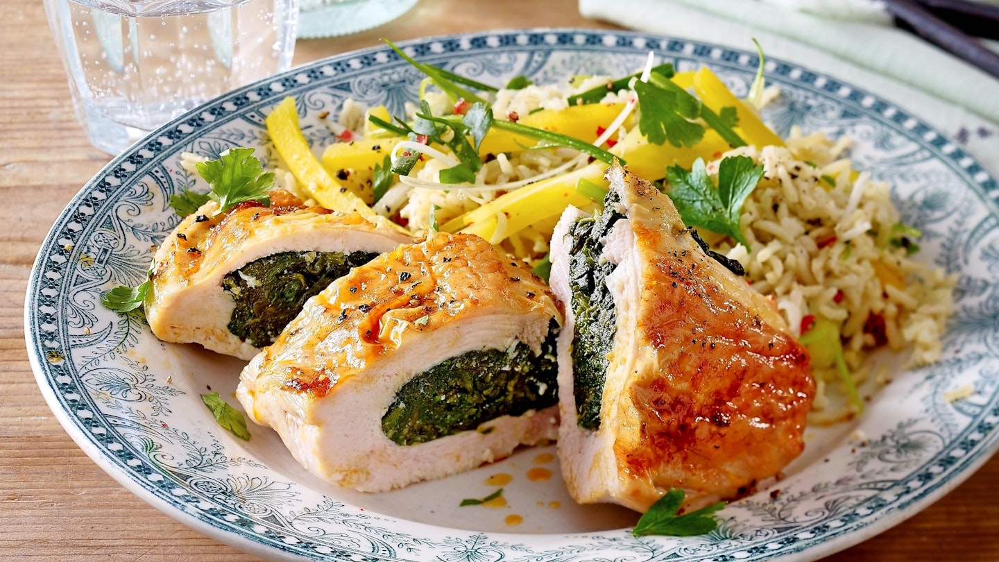 Chicken and spinach dish