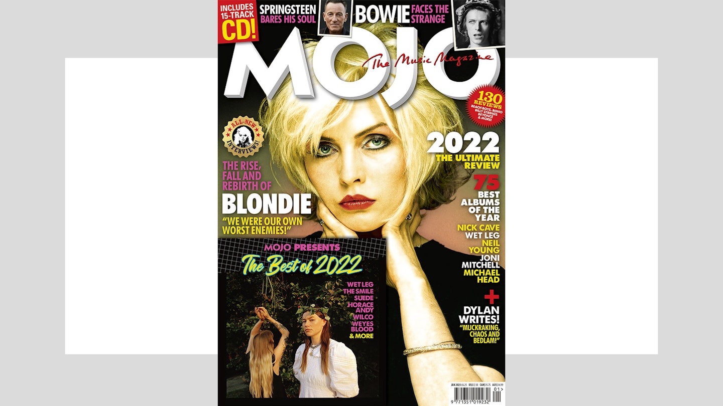 The cover of MOJO 350, featuring Blondie, The Best Of 2022, Springsteen and Bowie.