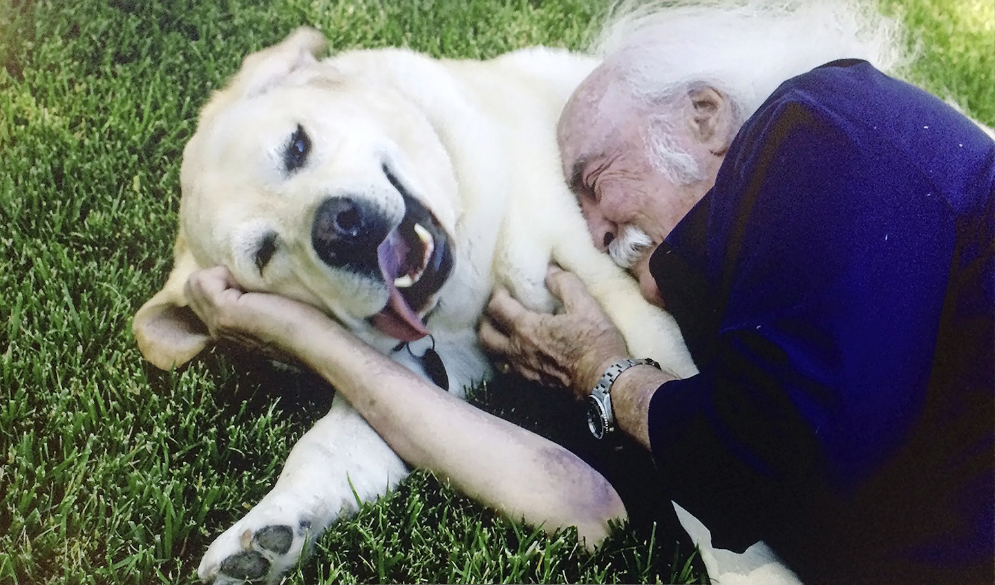 David Crosby and his dog, at home 2020