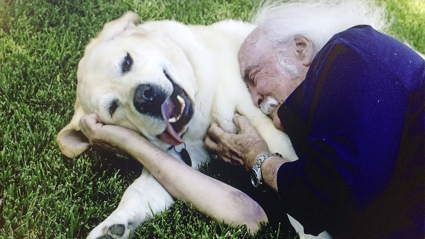 David Crosby and his dog, at home 2020
