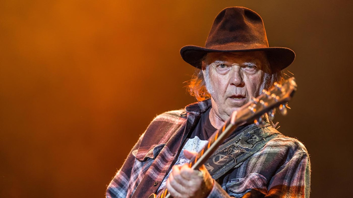 Neil Young performs at the 2016 Beale Street Music Festival at Tom Lee Park on April 29th, 2016 in Memphis, Tennessee