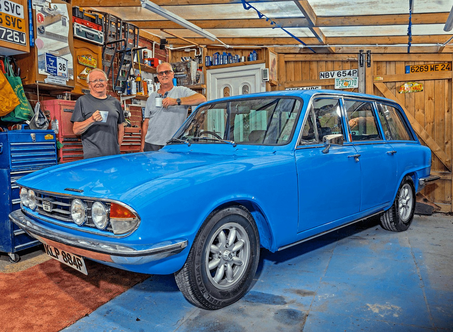 Ray and Phil with their restored Triumph