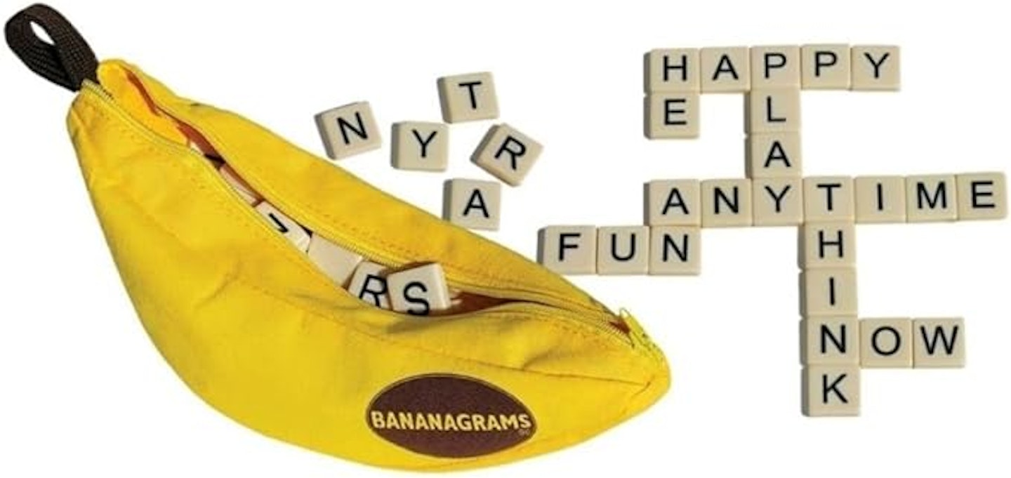 Bananagrams tiles and bag