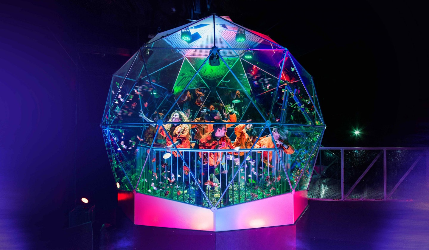 The Crystal Maze LIVE experience players in the dome