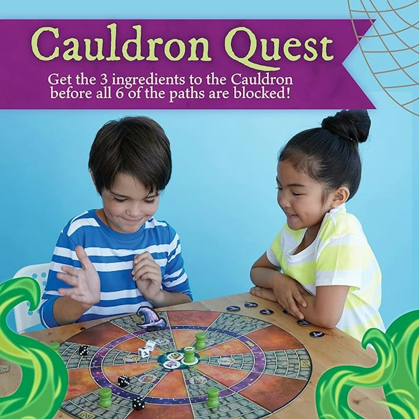 Cauldron Quest board game children playing