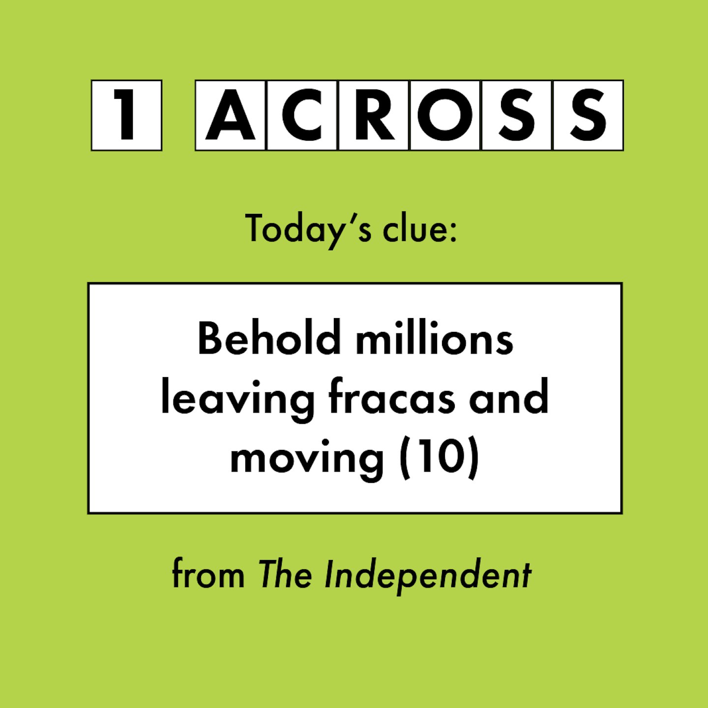 1 Across: a cryptic crossword clue breakdown Behold millions leaving