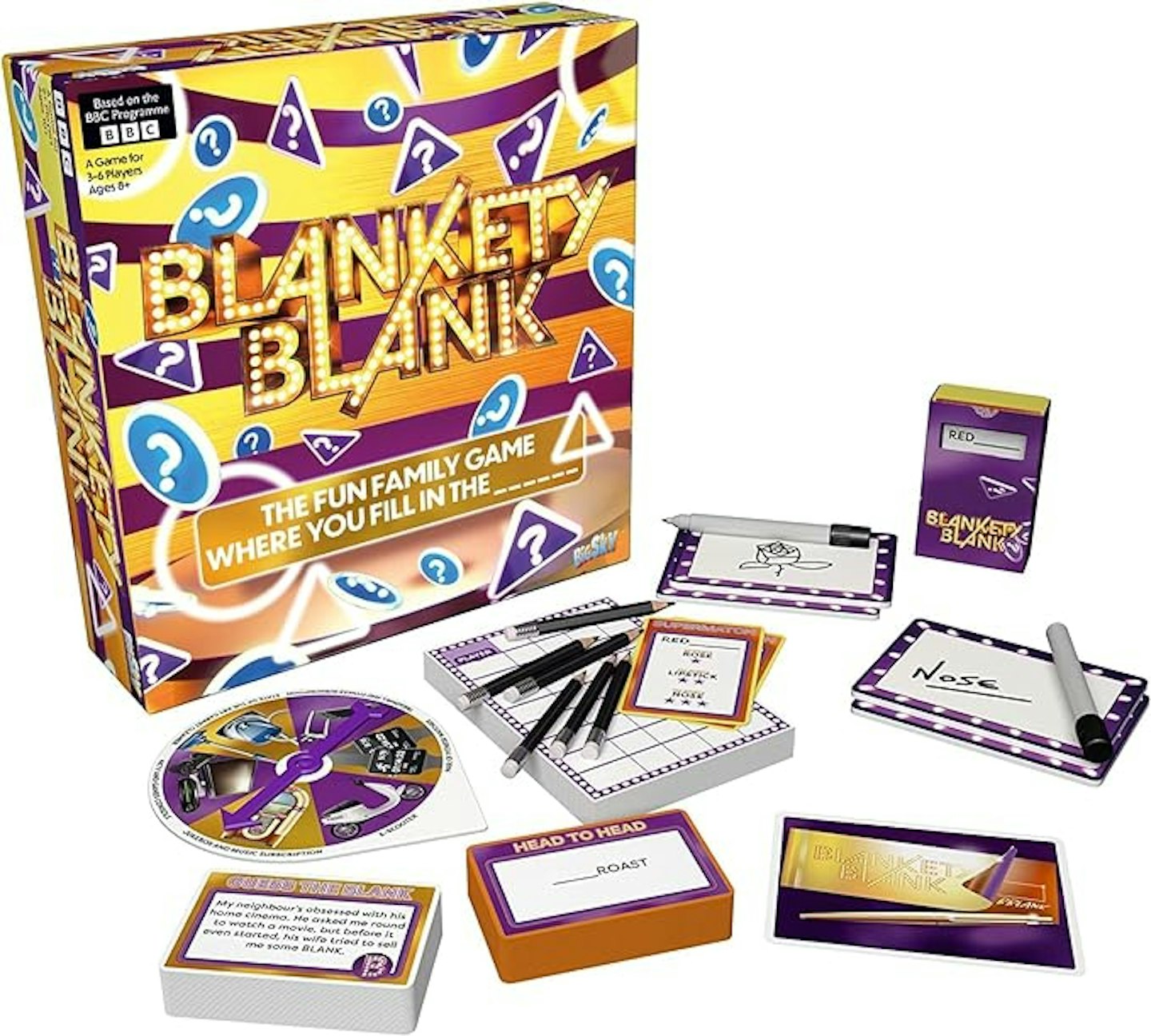 Blankety Blank board game box and contents