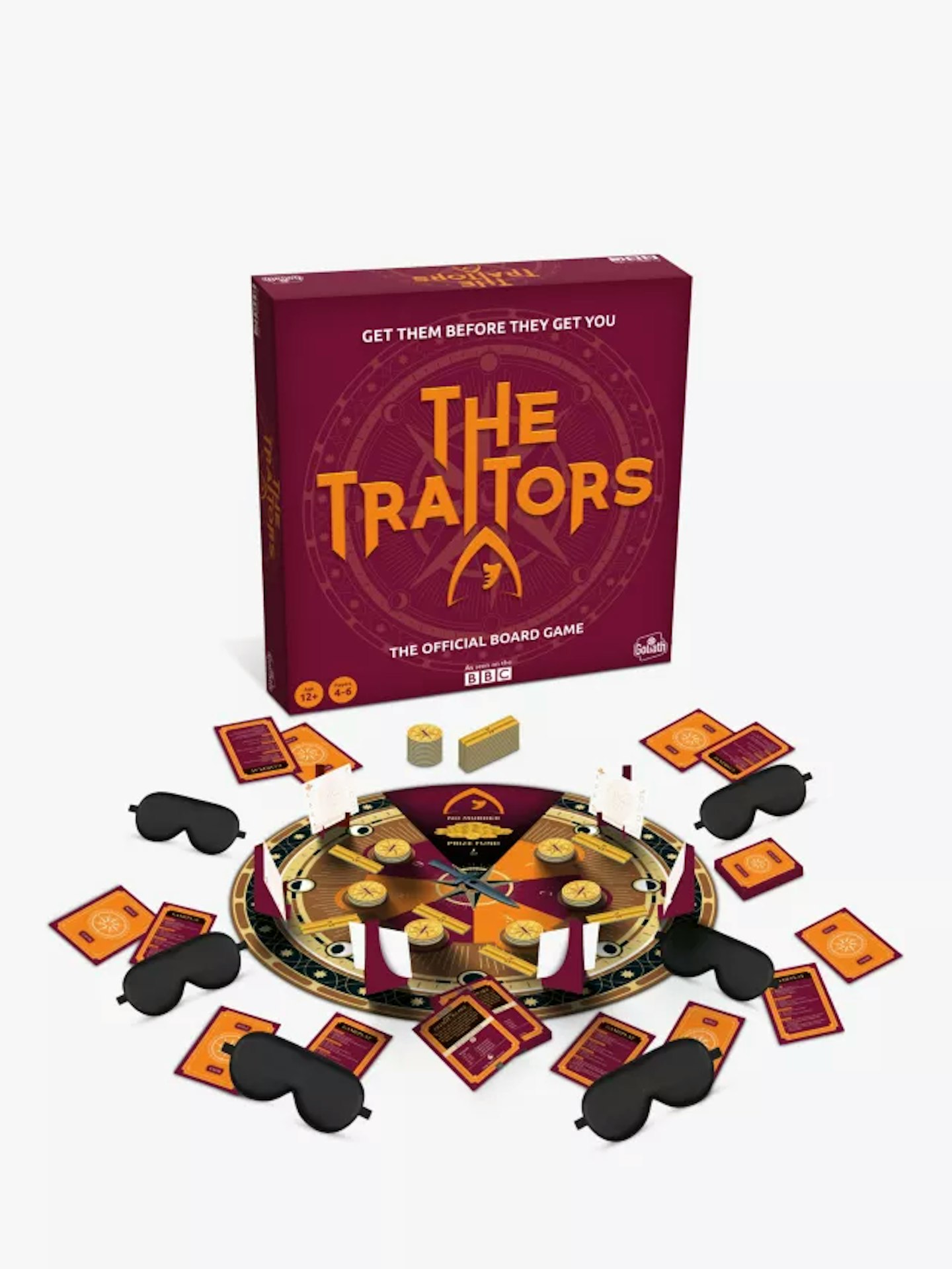 The Traitors board game box and contents
