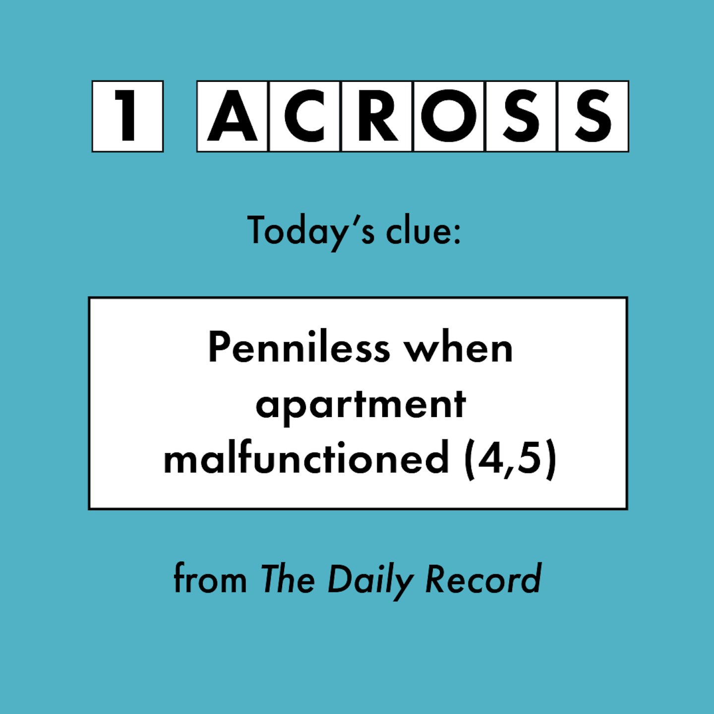 1 Across: a cryptic crossword clue breakdown Penniless when apartment