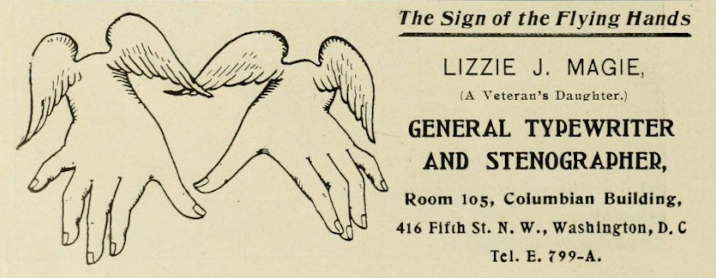 Lizzie Magie stenographer card