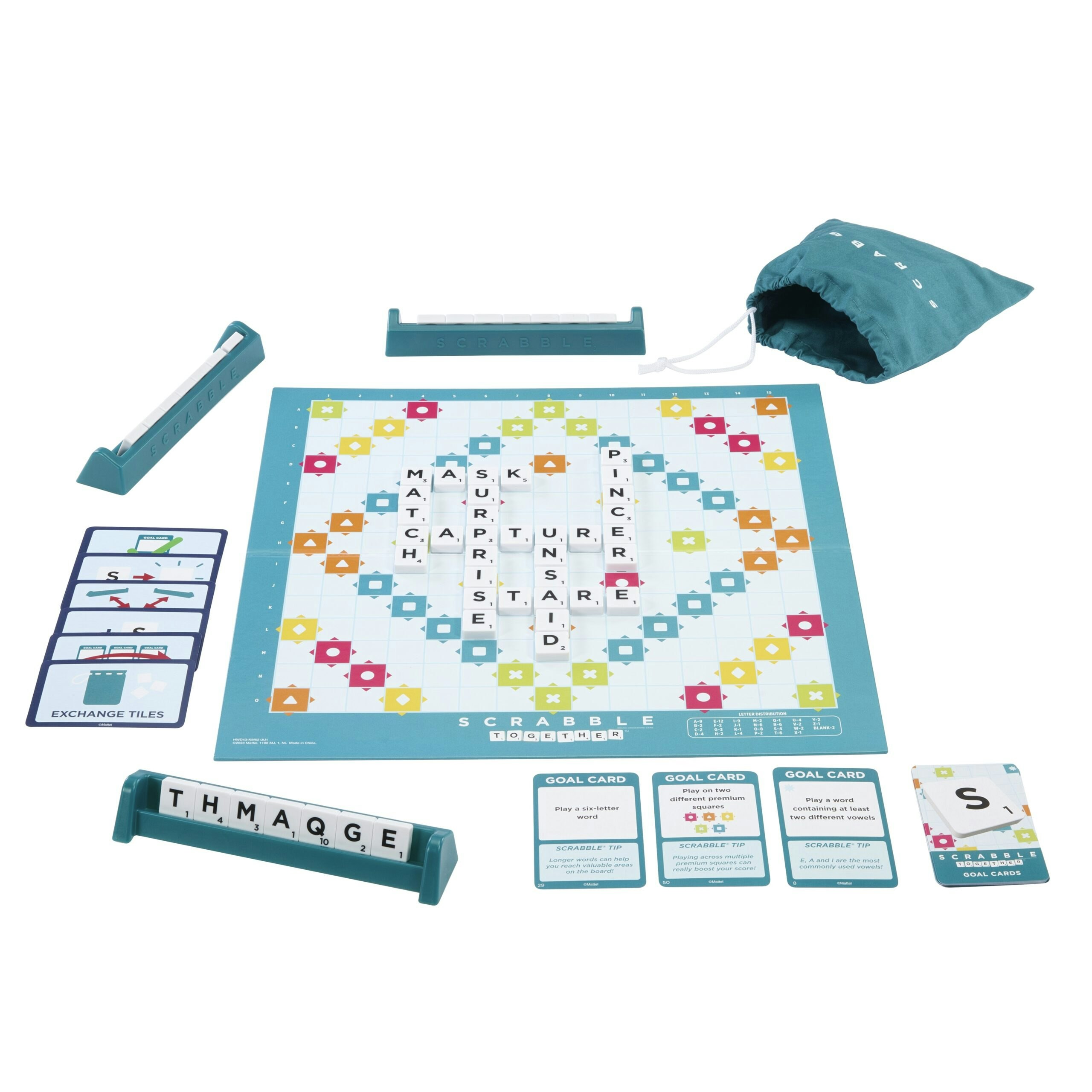 Scrabble Together board and pieces
