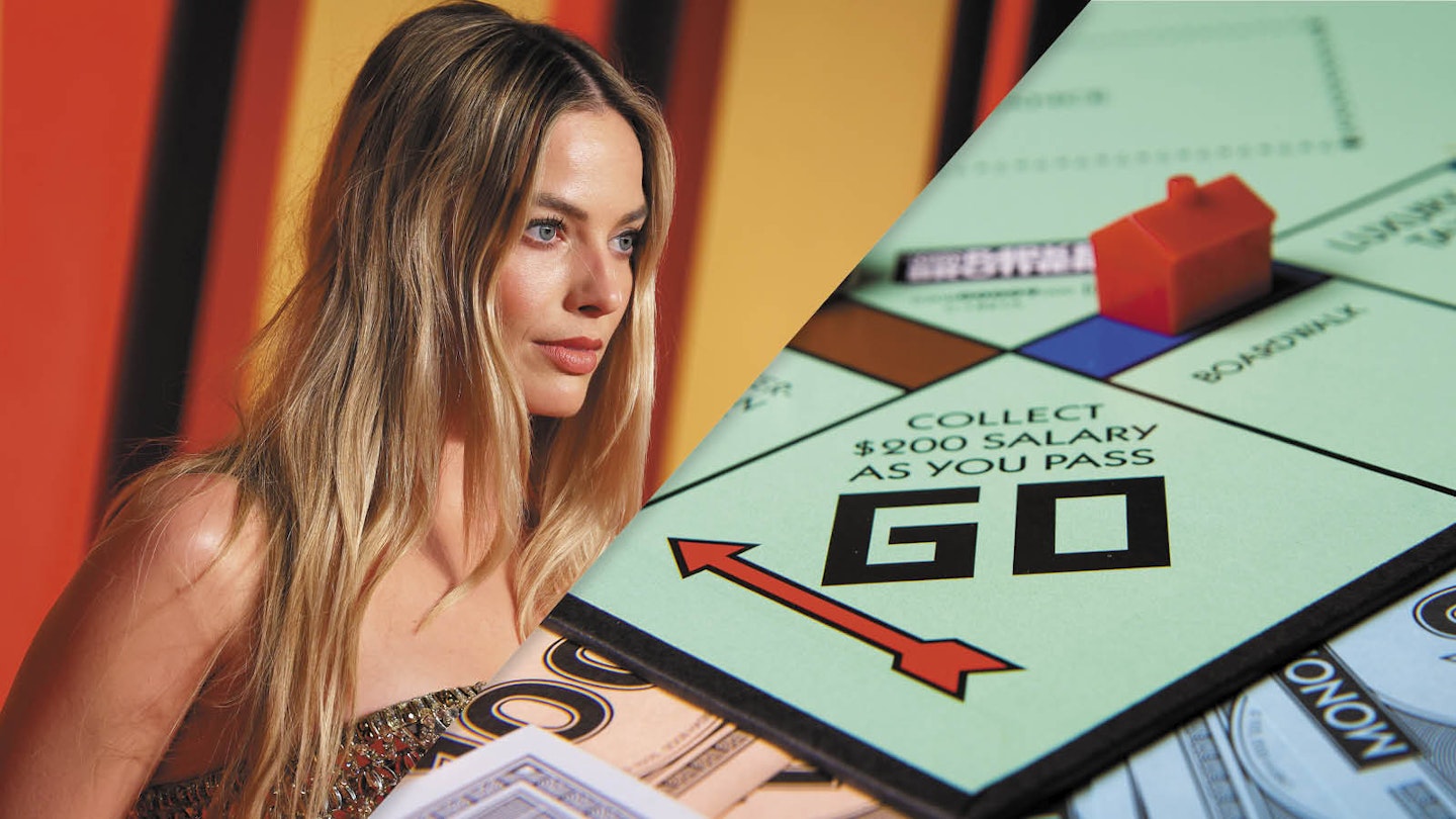 Margot Robbie and Monopoly board