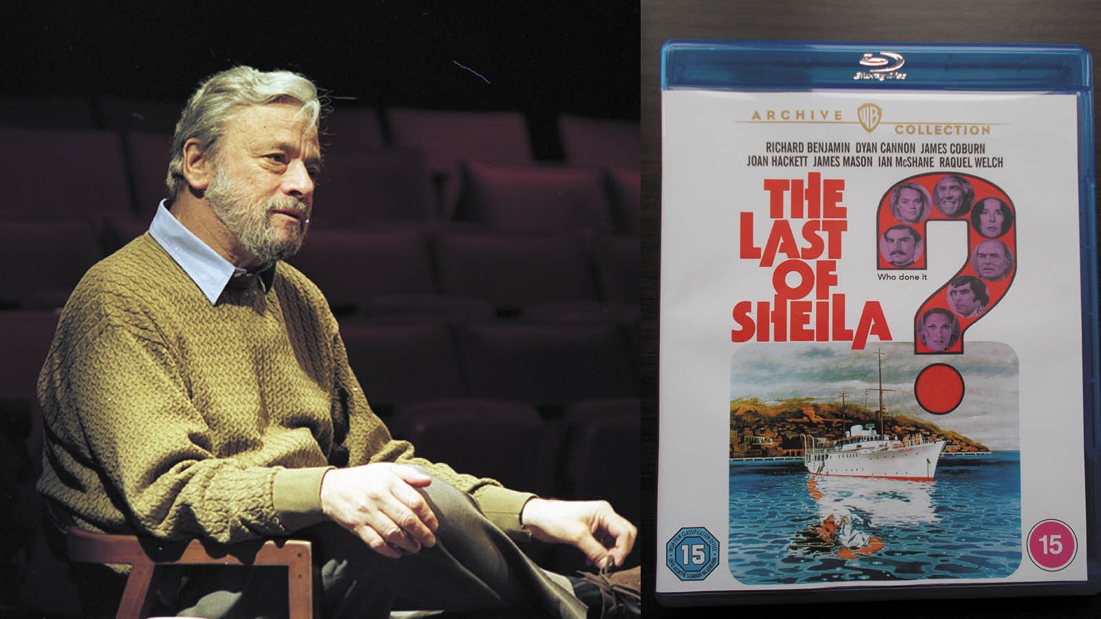 Stephen Sondheim and DVD blu-ray cover of The Last of Sheila