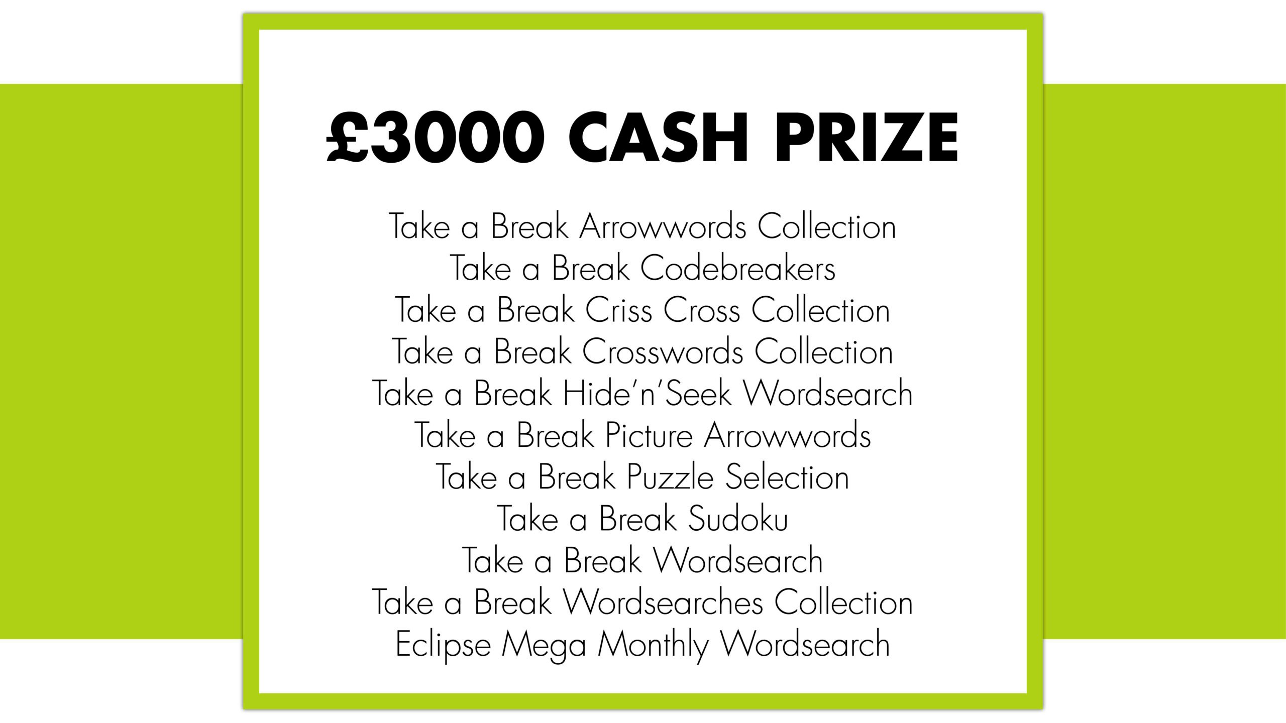 £3000 Cash Prize Winners 2026