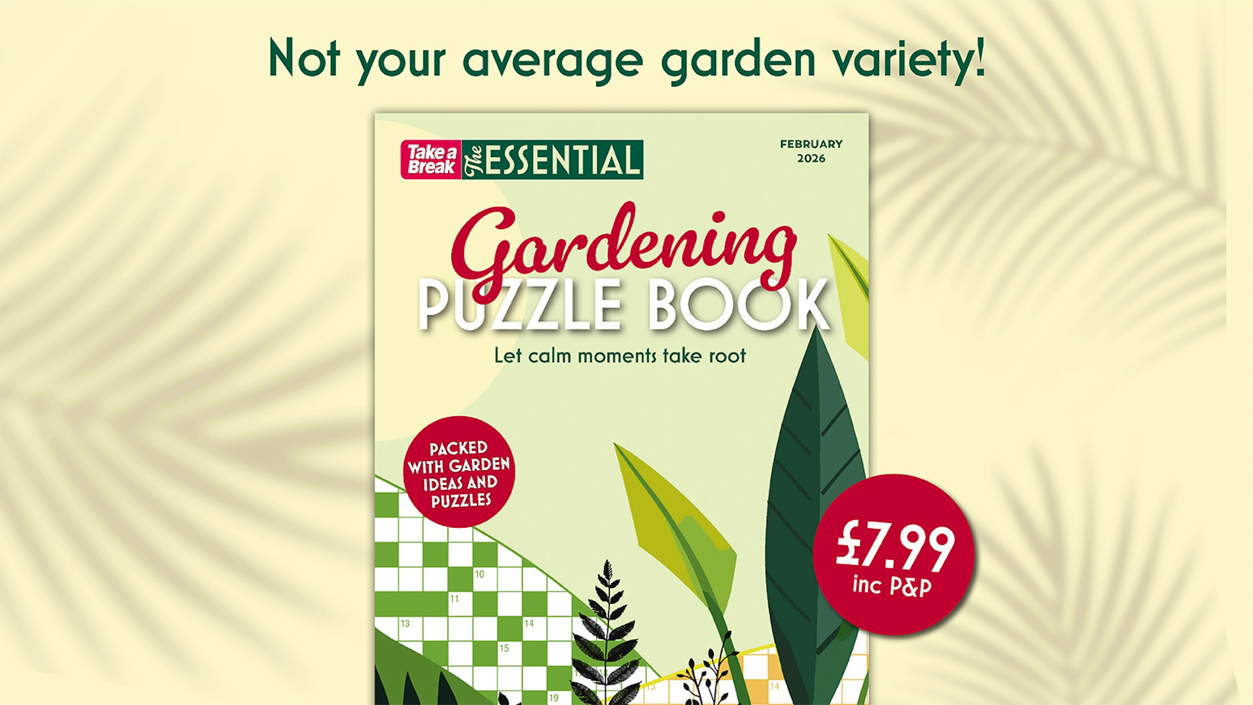 Promotional article header for the Essential Gardening Puzzle book