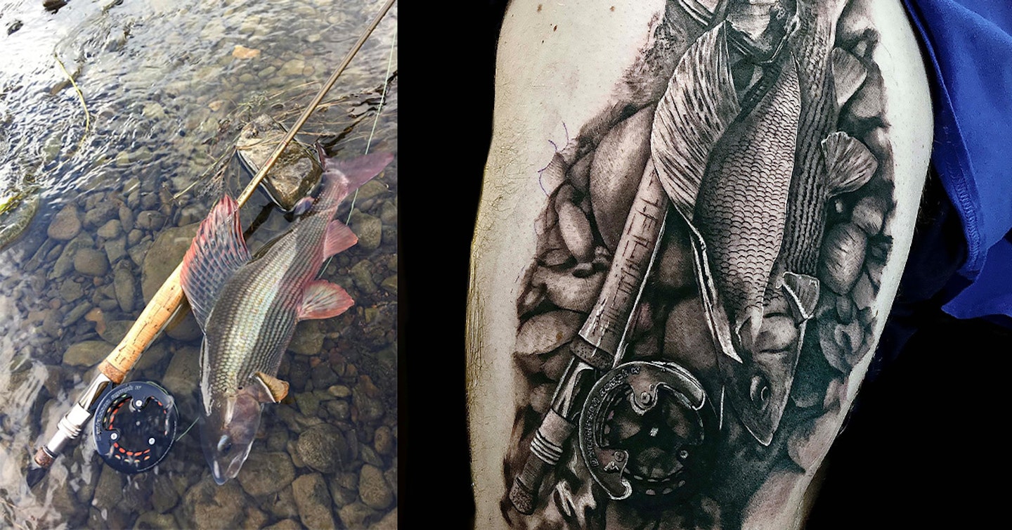 fly fishing tattoos for men