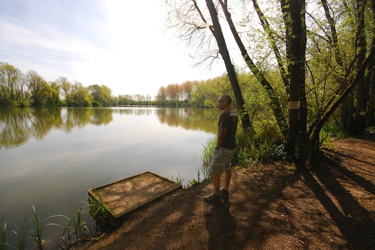 Each swim has a wooden platform