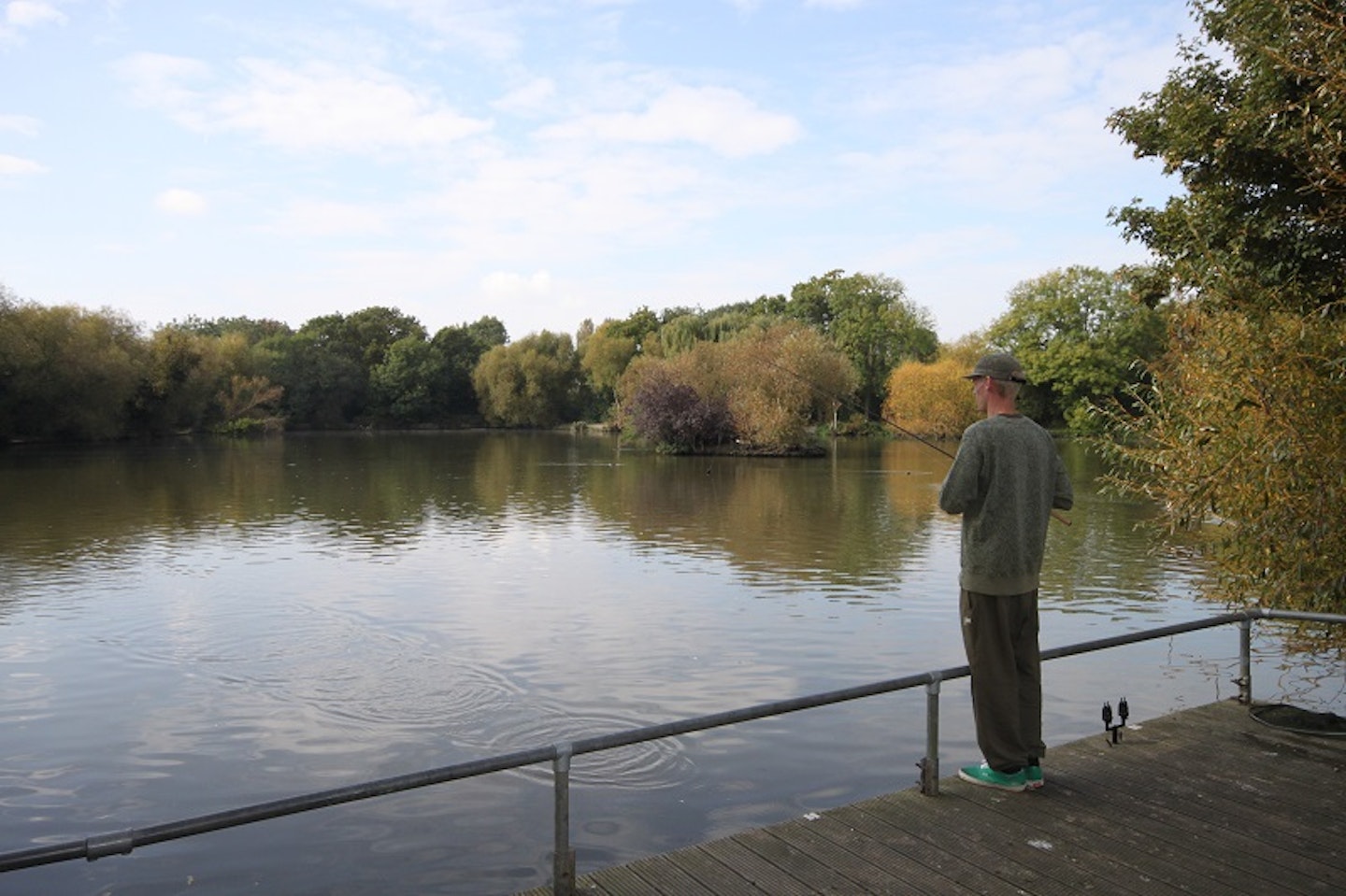 Alan Blair on the birdfeeding platform