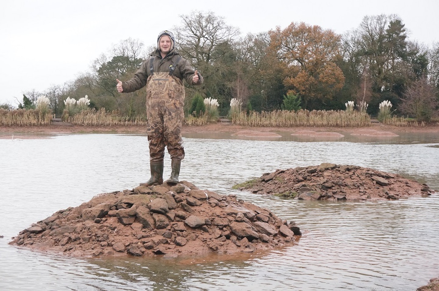 Fishery manager Alex on one of the humps