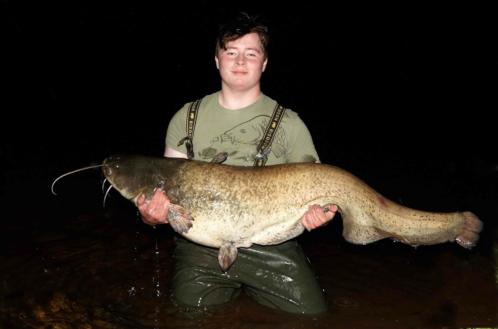 15yearold angler hooks huge catfish from UK river Angling Times