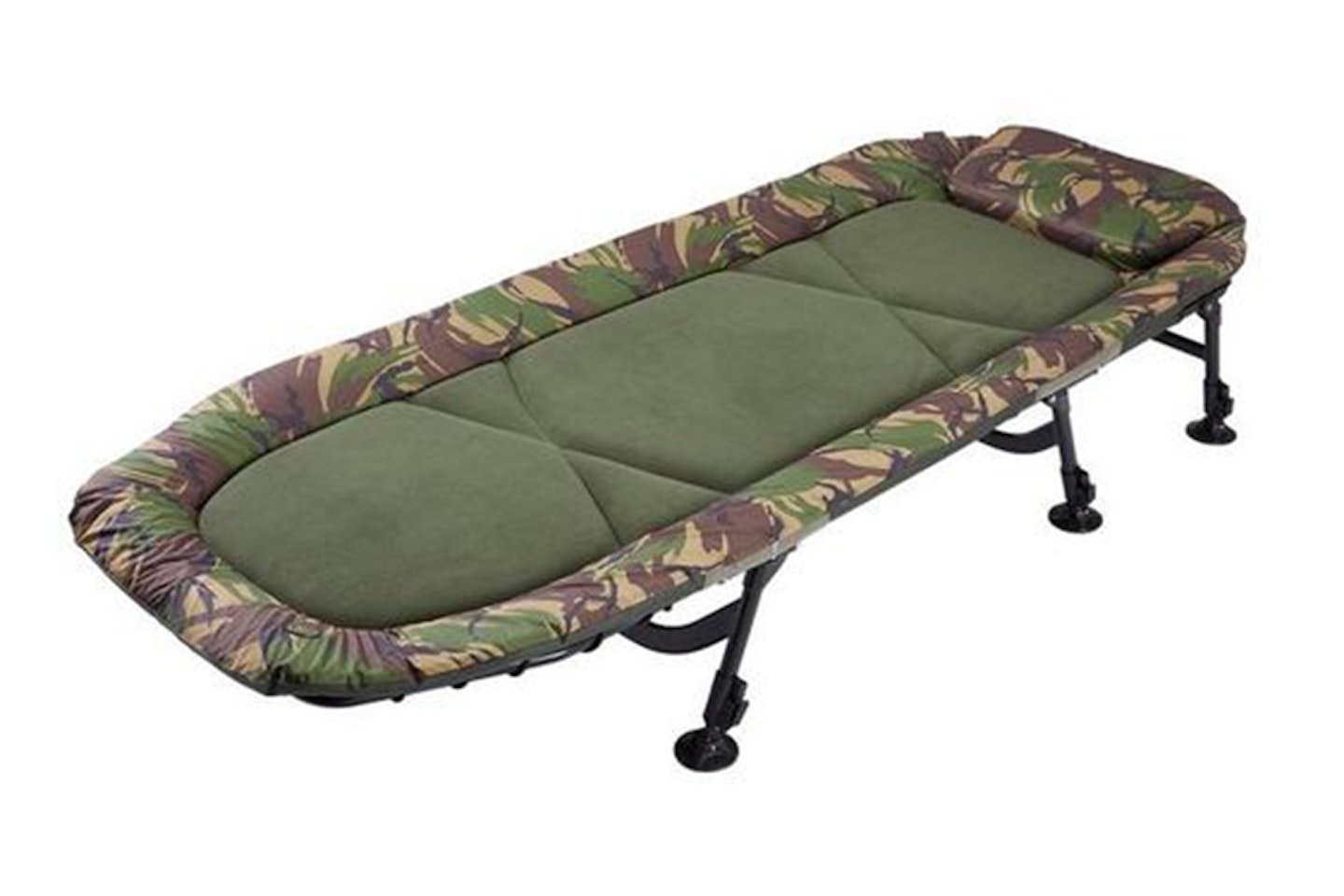 NGT 6 Leg Recliner Bedchair Carp Fising + 5 Season Sleeping Bag + Deluxe  Pillow 