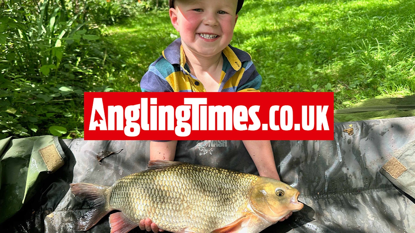 Four-year-old angler lands a huge ide