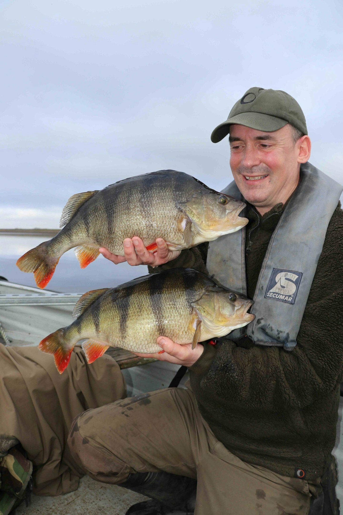 Alan Stagg with his superb brace of perch.