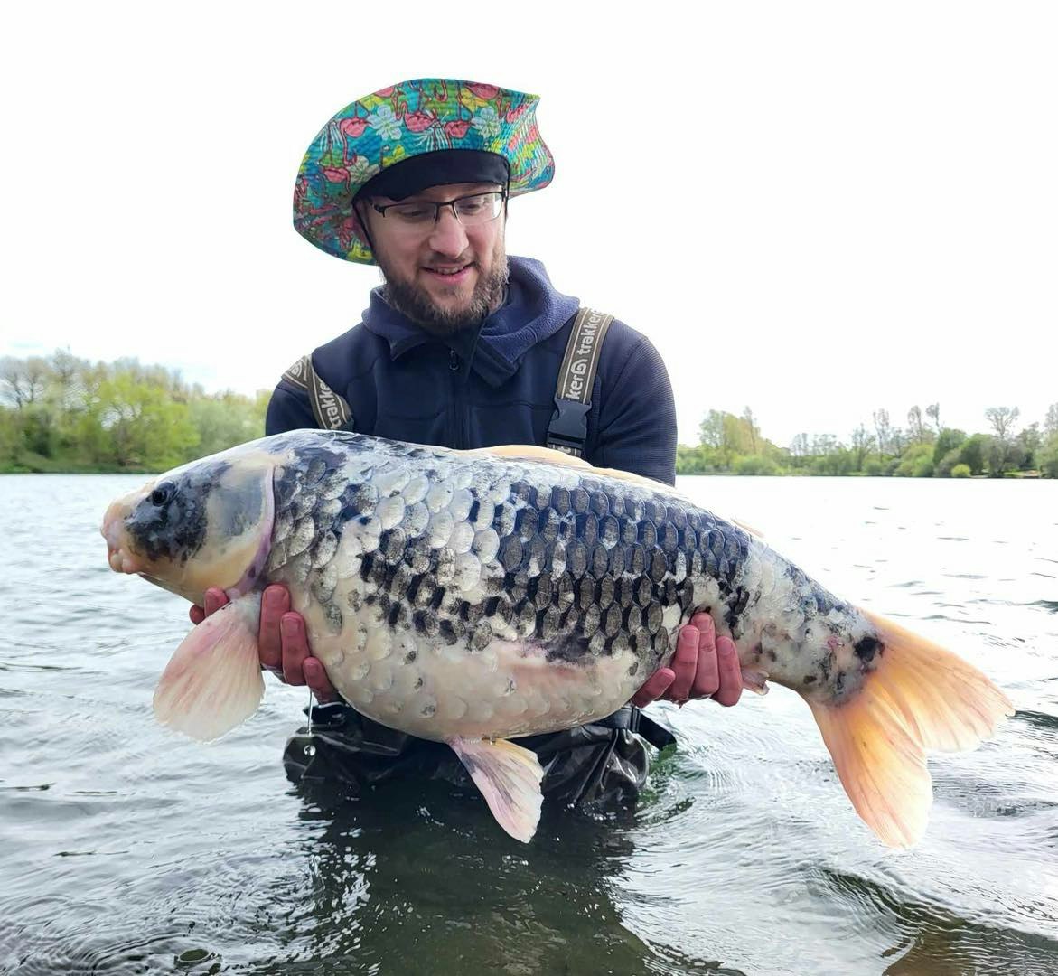 Kyle with the Koi, one of Linear