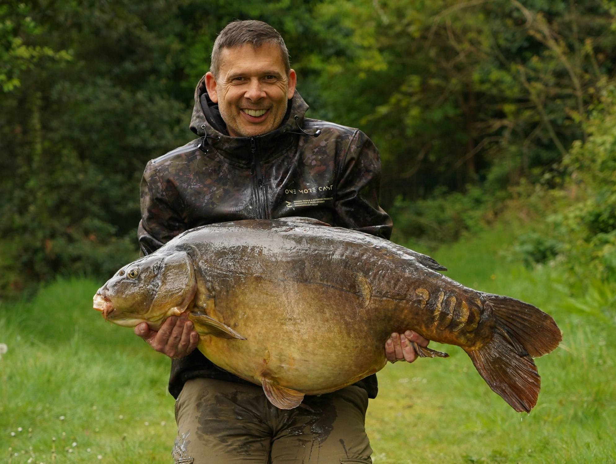 Steve, elated with his recent capture of Roger at 56lb 1oz.