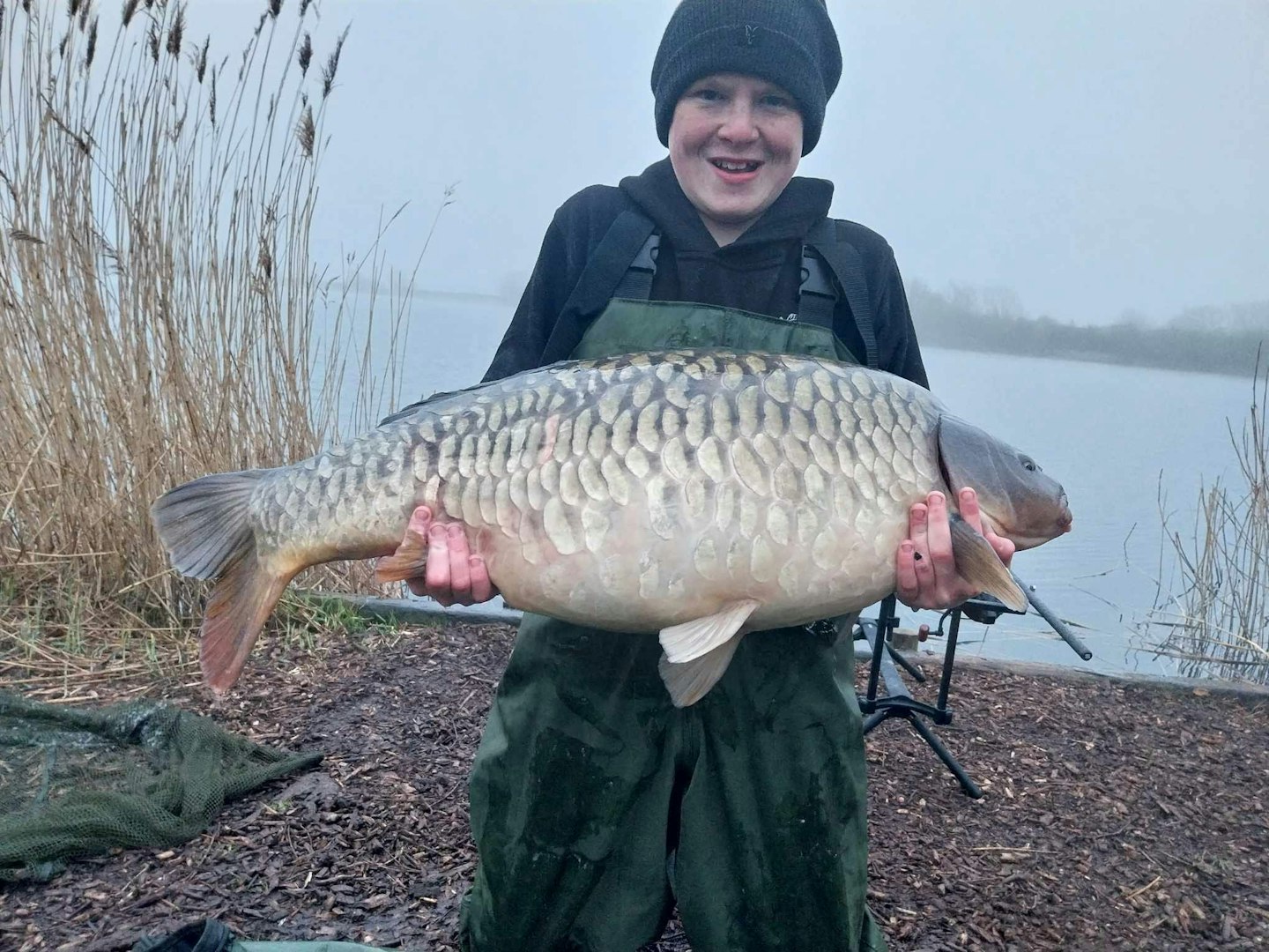 Casper Brookes with his new PB carp.