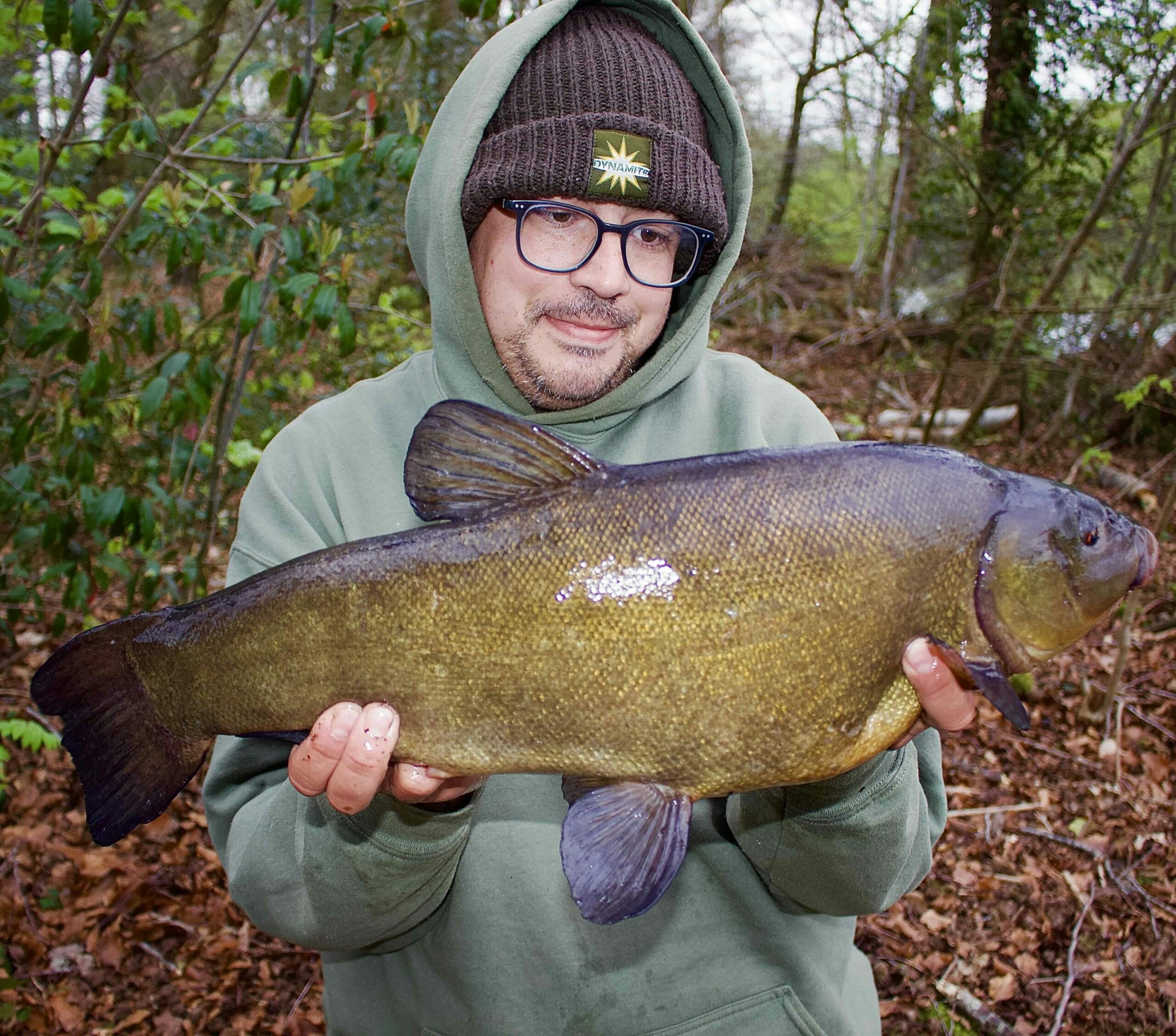 Matt Fernandez with the best fish from his recent tench session.