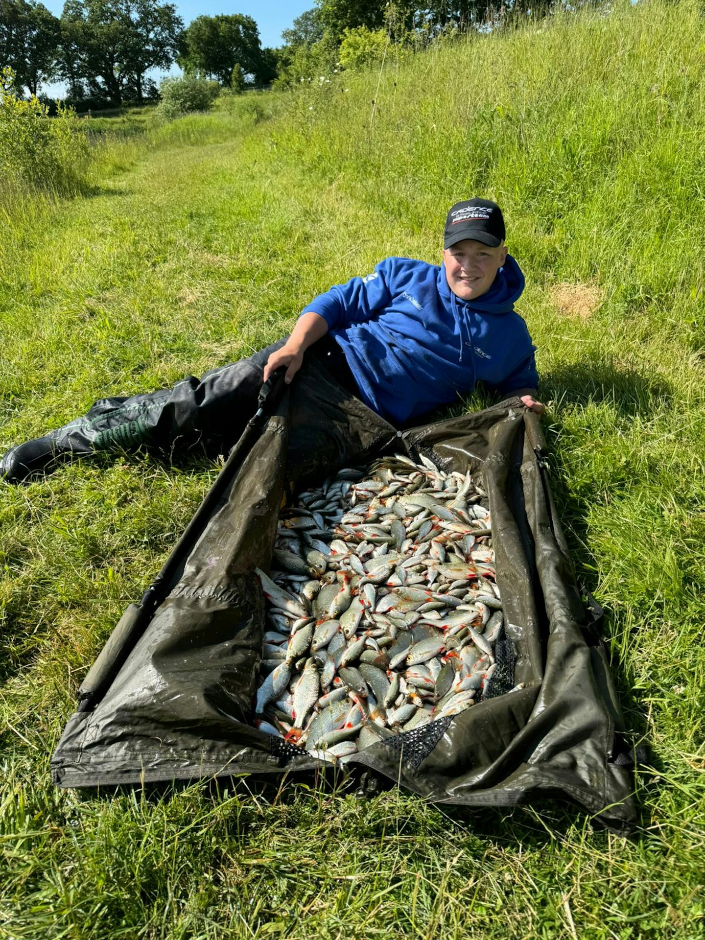 Charlie with his mammoth catch of 1000+ fish!