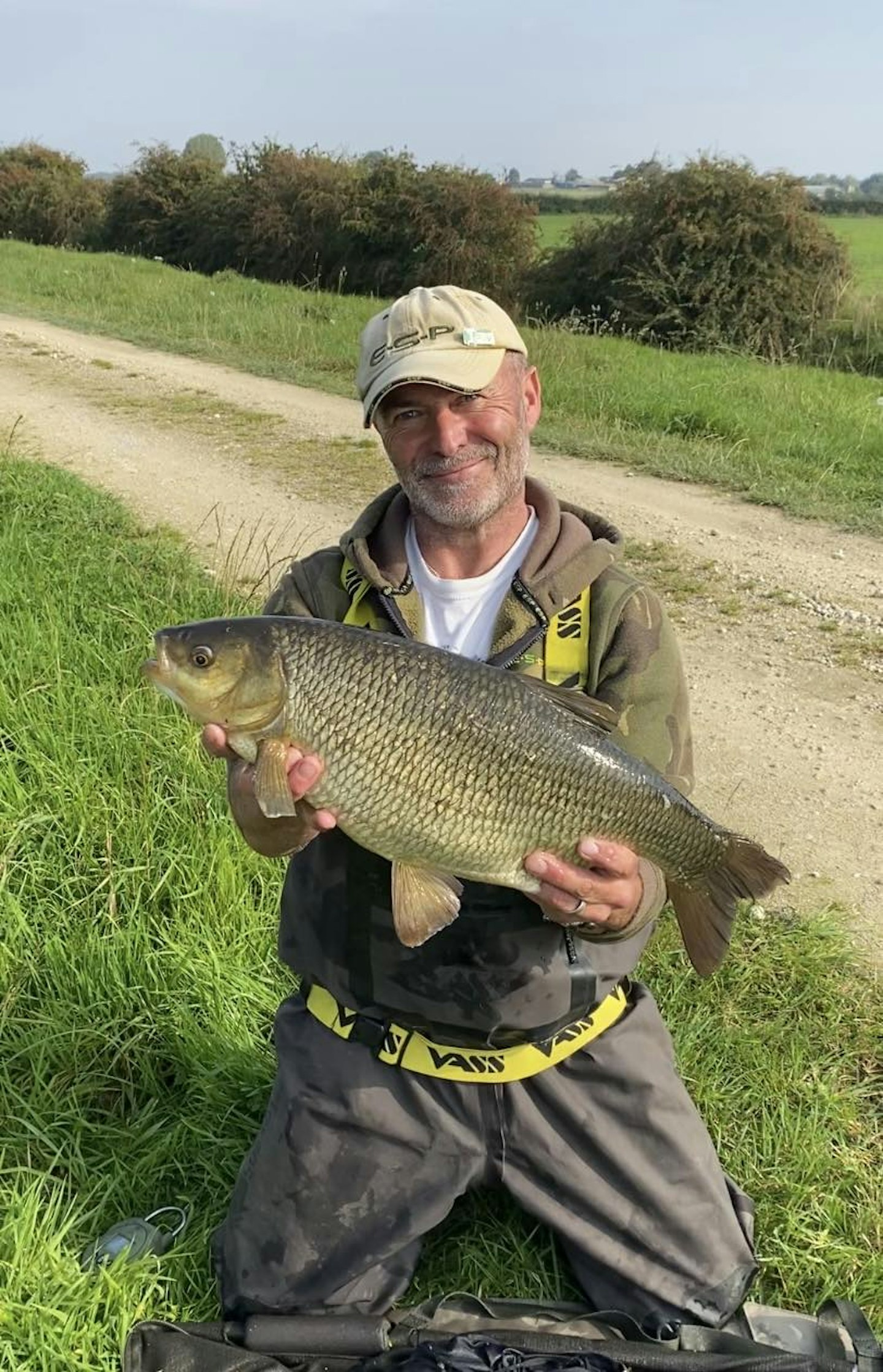 Chris with one of the 7lb fish he caught last season.