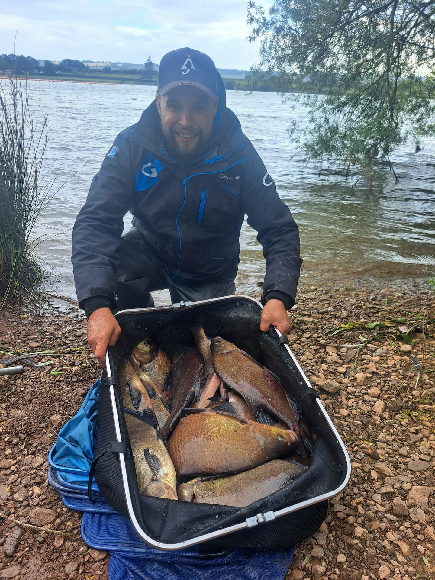 Zak Williams with part of his 130lb qualifying catch.