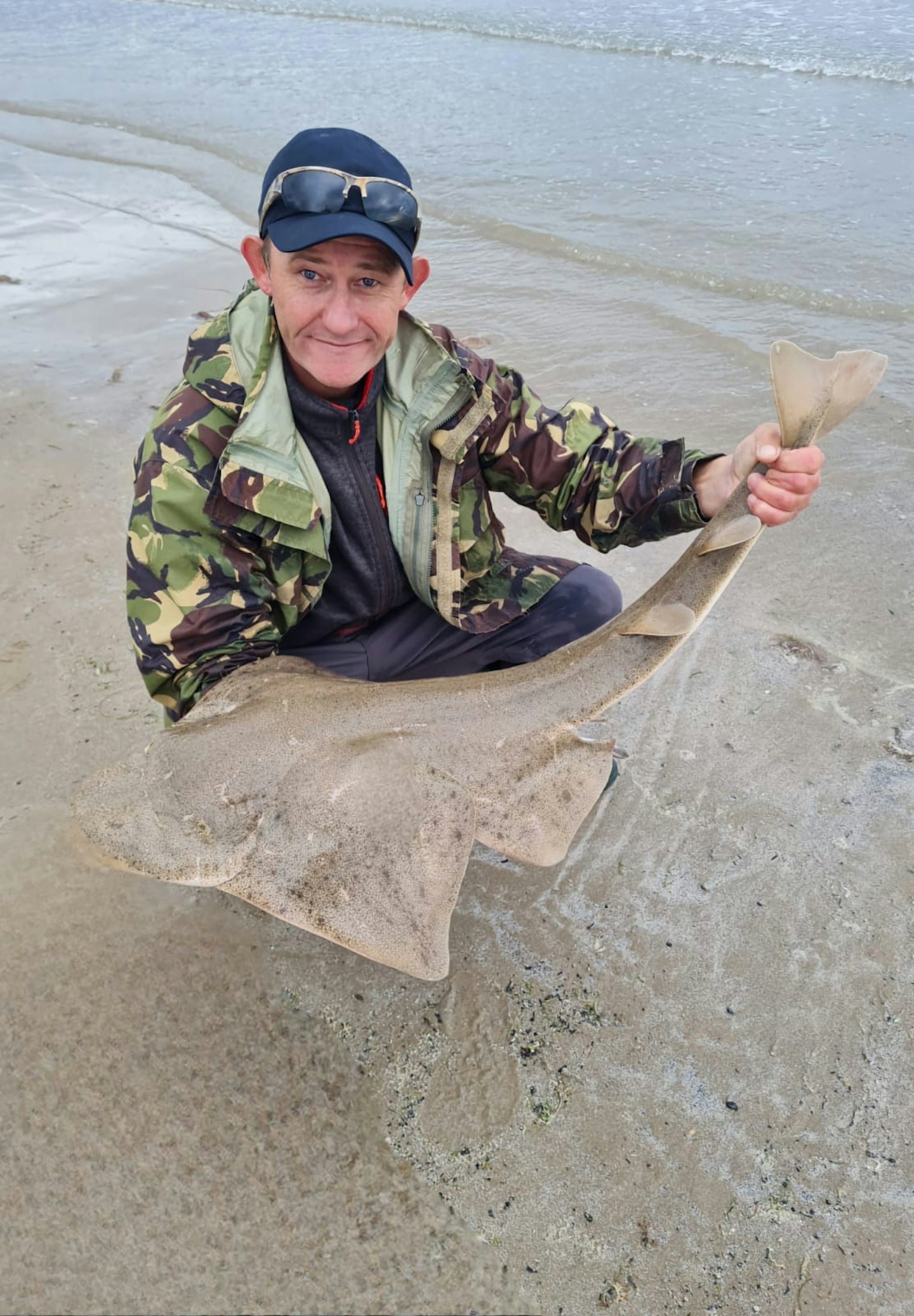 Fred with one of the rarest fish you'll ever see in British waters.