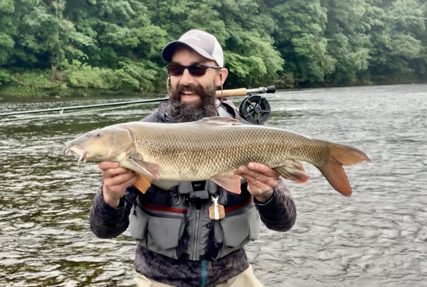 A well-earned barbel on the fly for James