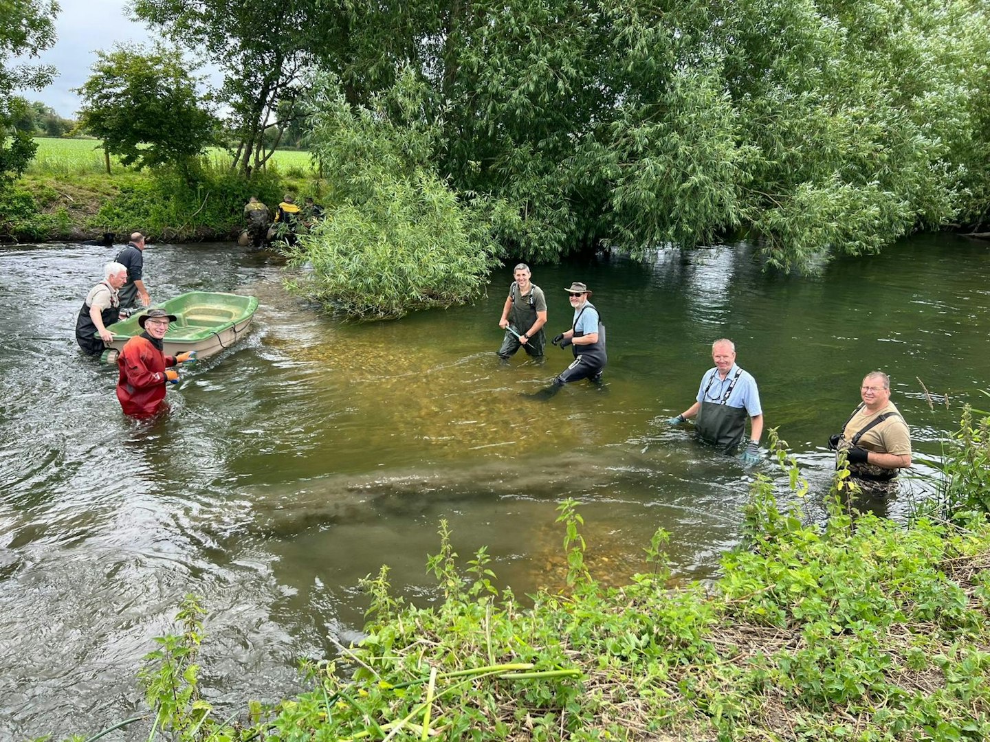 A habitat enhancement project on the River Loddon in the St Patricks Stream with Twyford and District Angling club.