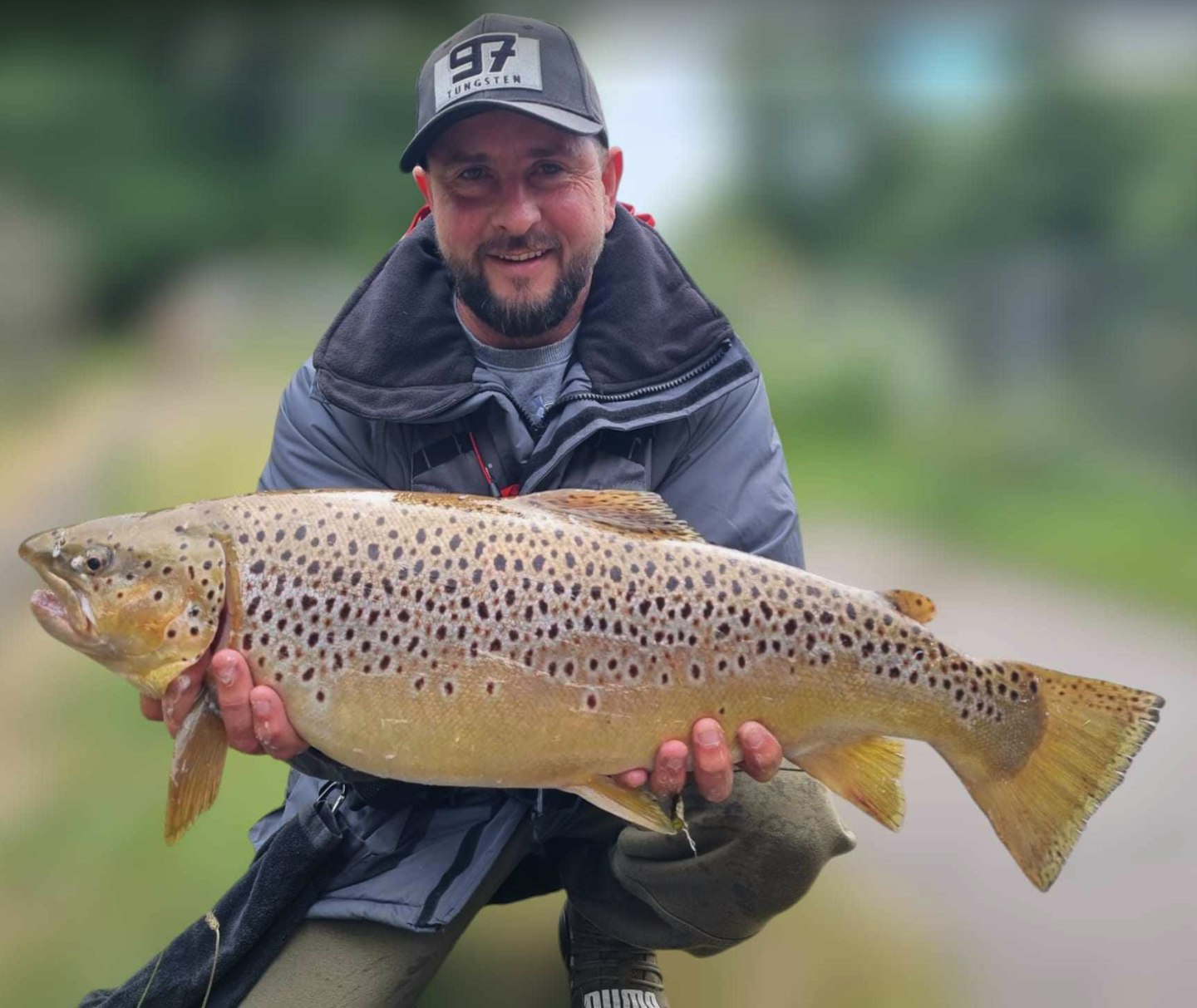 Phil Dellman, with his surprise trout