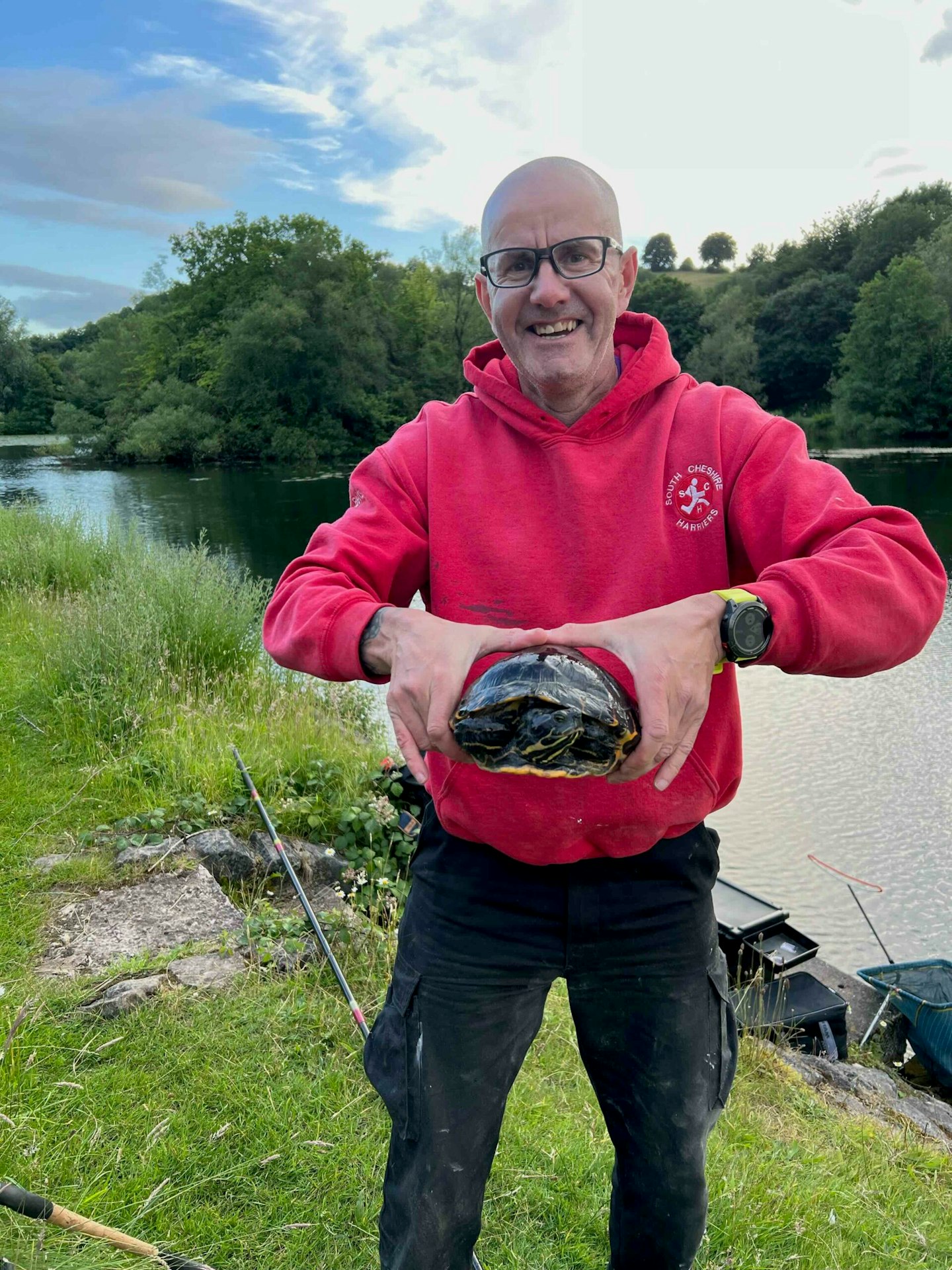 David with his unusual capture