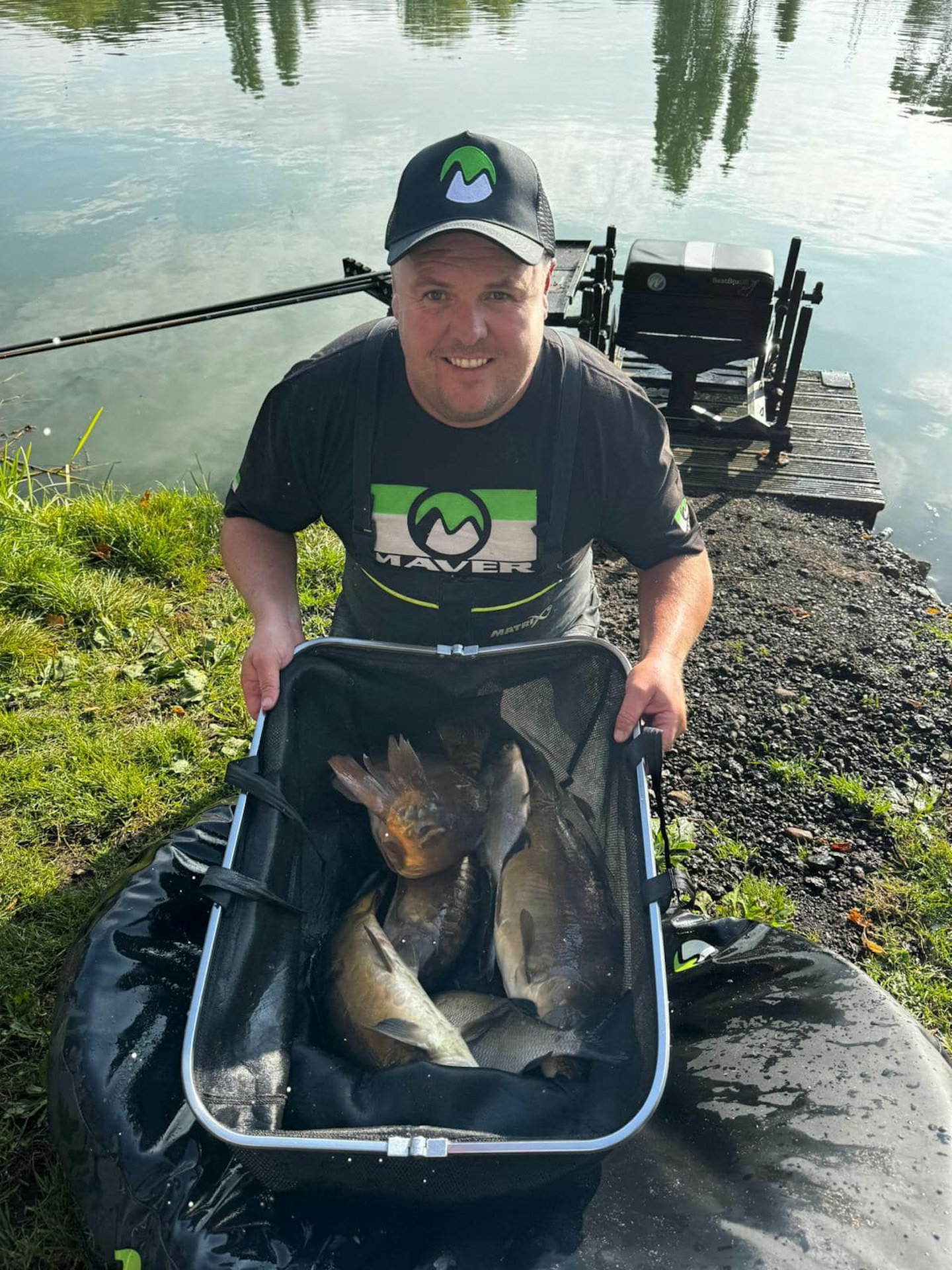 Jamie with part of his match winning catch