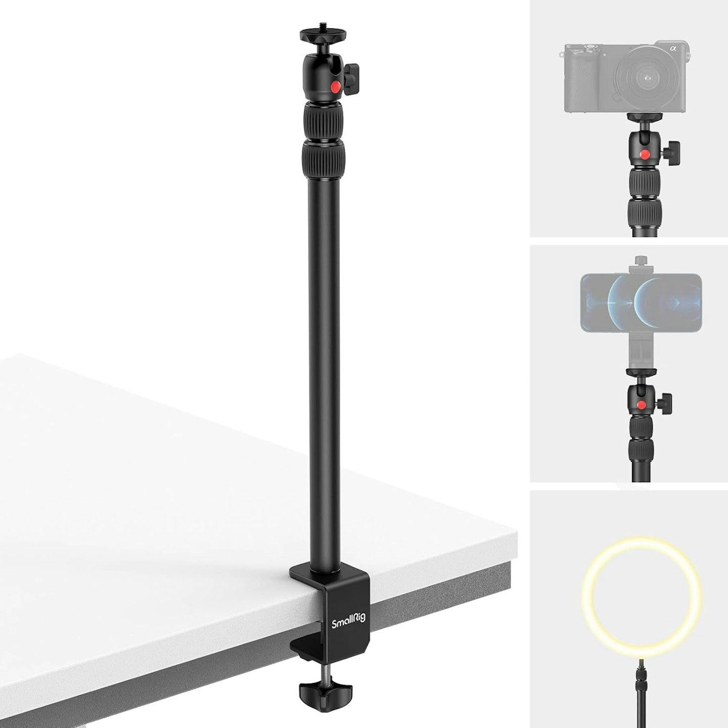 Smallrig Camera Desk Mount, Tabletop C Clamp Mount Arm