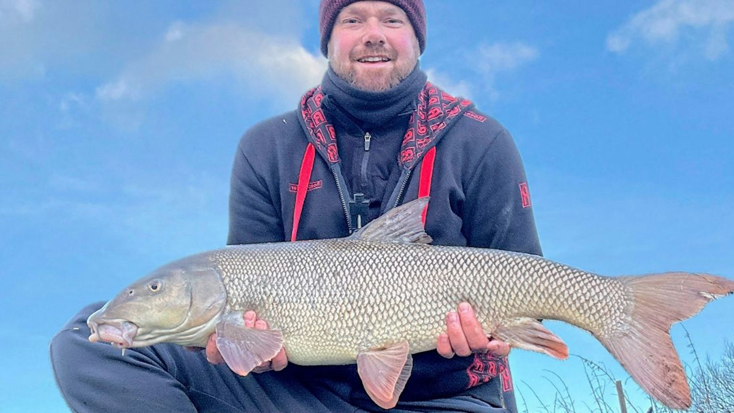 Shock barbel caught on creature bait lure