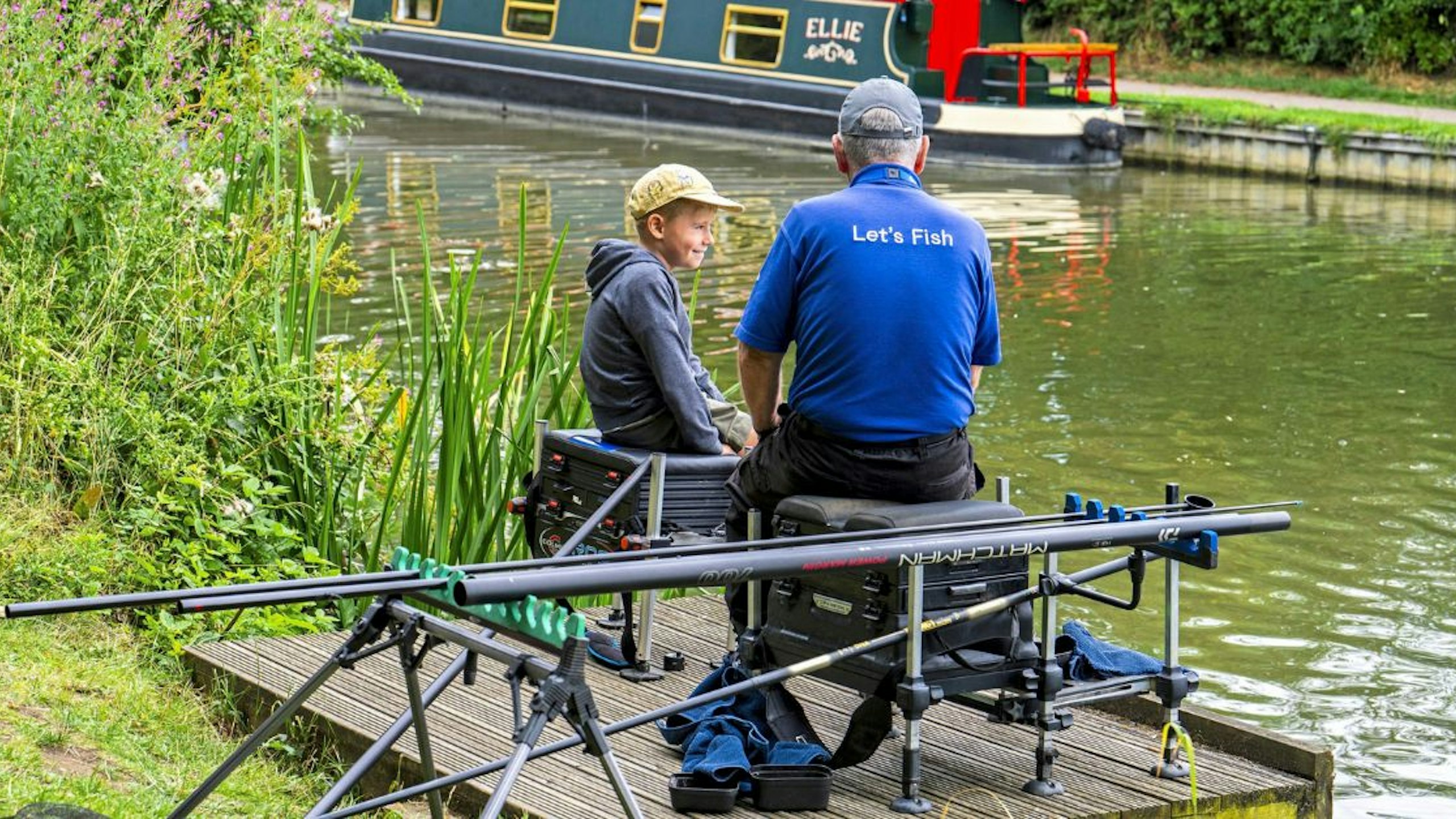 Angler leaning how to fish during Let's fish event